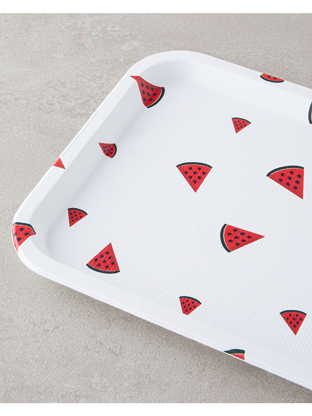 Watermellies Plastik Tepsi 31x21 Cm Beyaz - Kırmızı-2