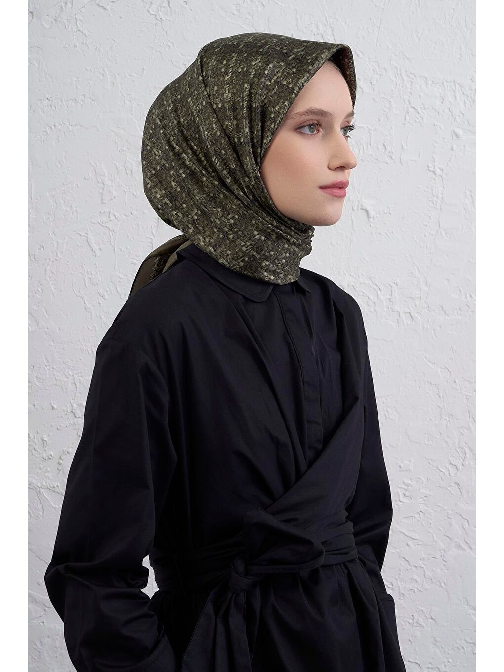 Haki Saf İpek Sura Eşarp 9405D 82-1