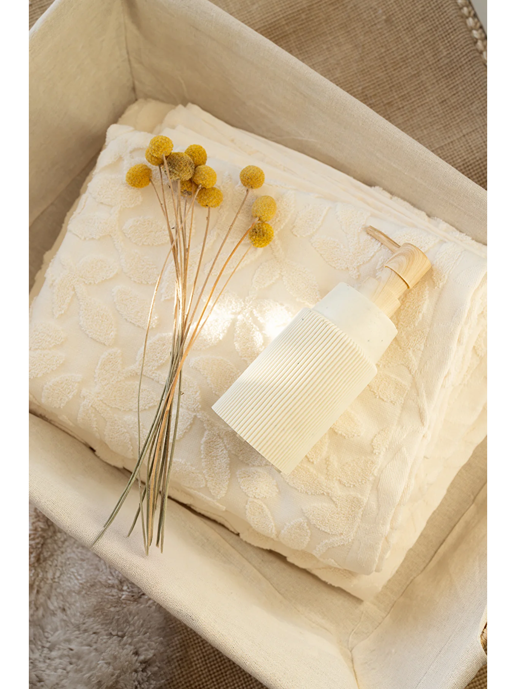 Allesi %100 Pamuk Büyük Banyo Havlusu 90x150 cm Ekru-1