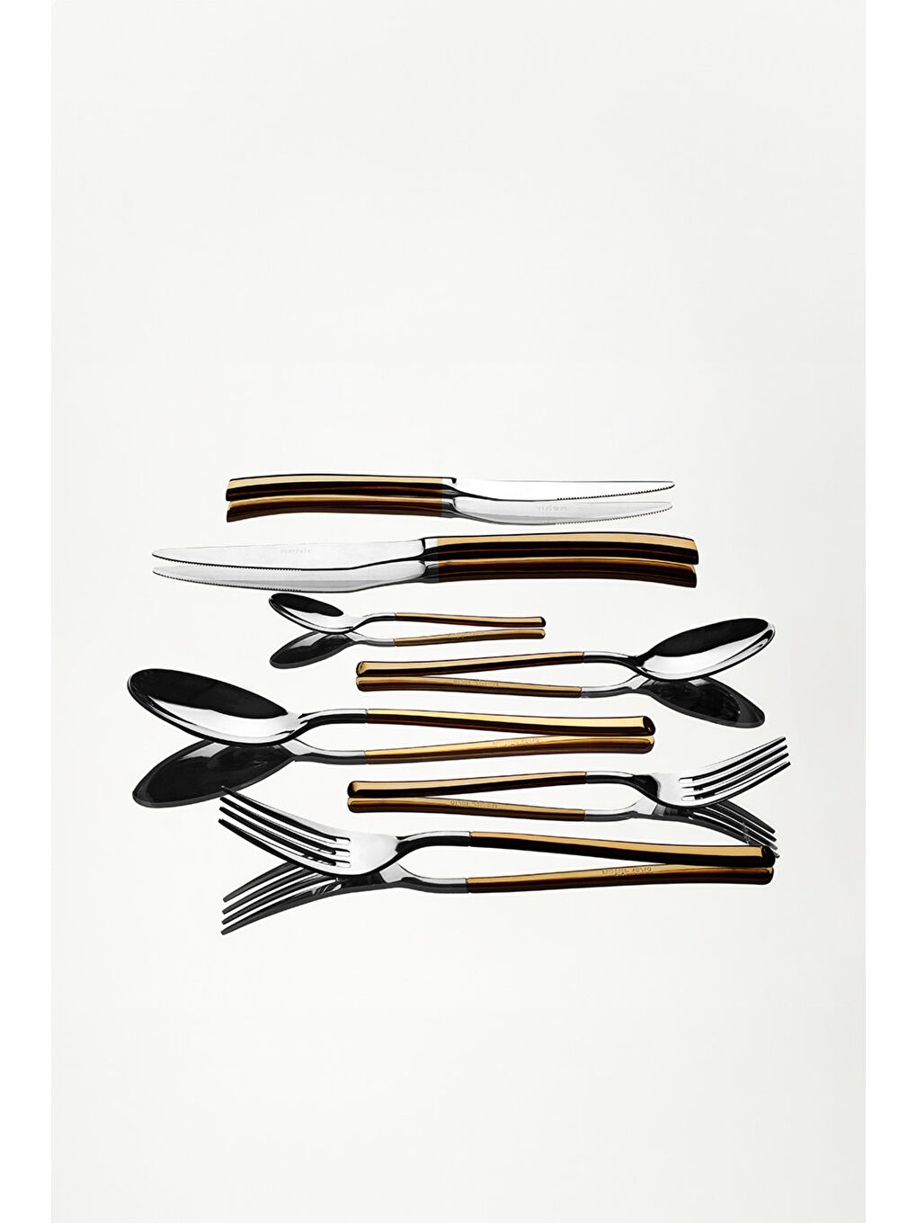 Sarı Elegance Altın Saten 12 Kişilik 84 Parça Deri Kutulu Çatal Kaşık Bıçak Takımı-2