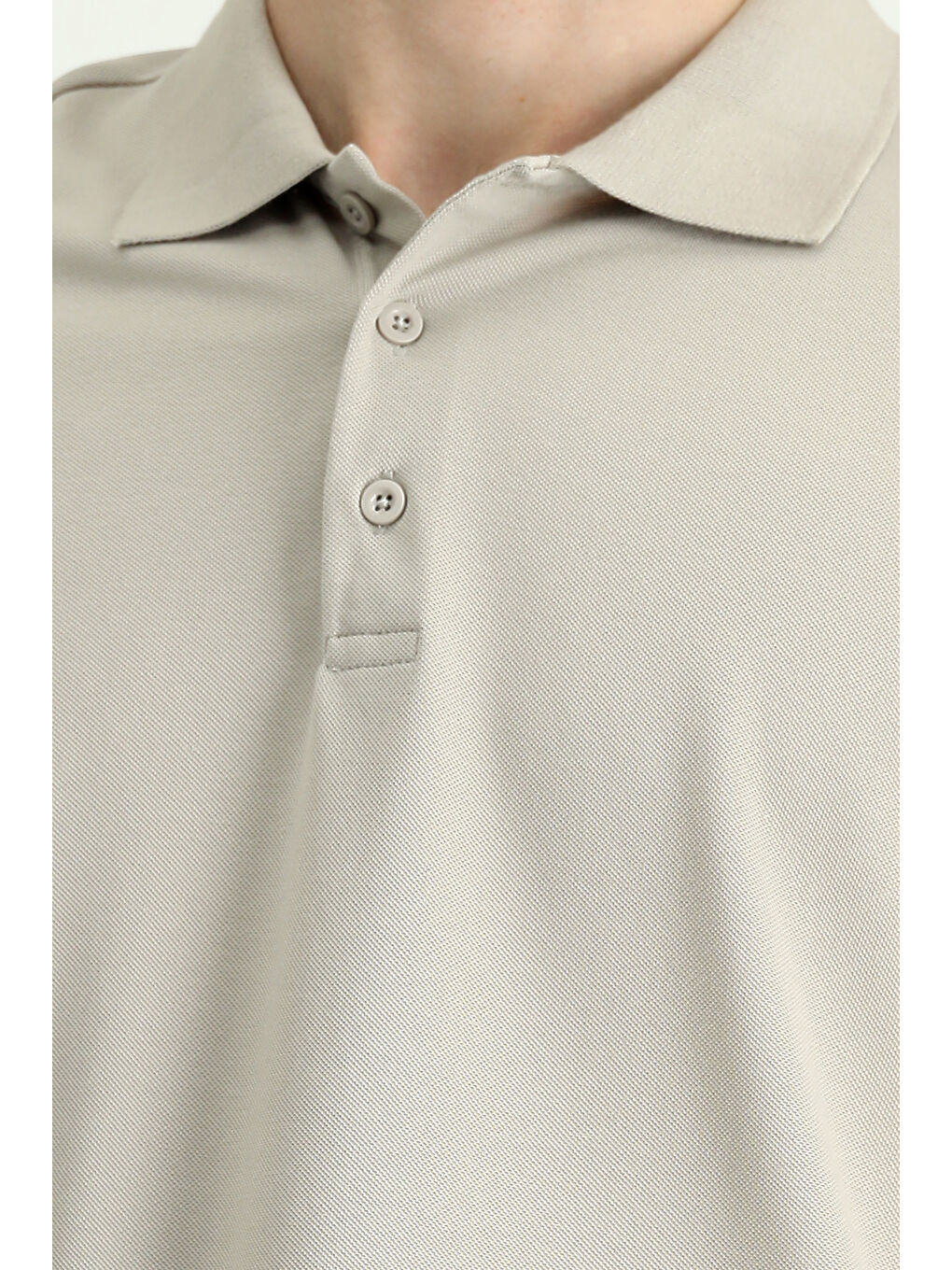 Gri Polo Yaka Regular Fit Nakışlı Pamuklu Büyük Beden Tişört-3