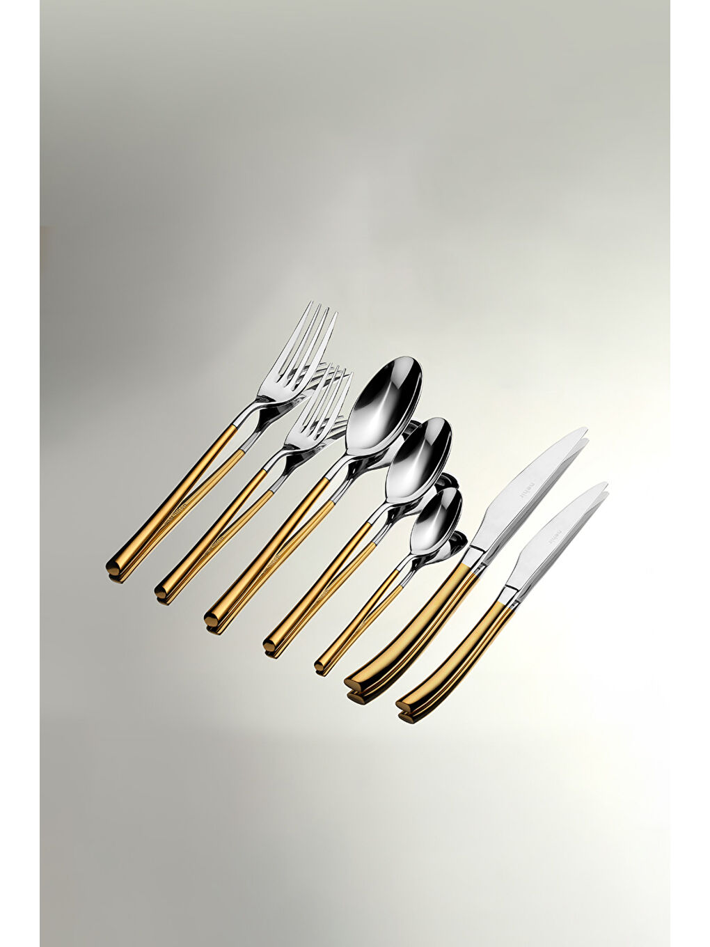 Sarı Elegance Altın Saten 12 Kişilik 84 Parça Kutulu Çatal Kaşık Bıçak Takımı