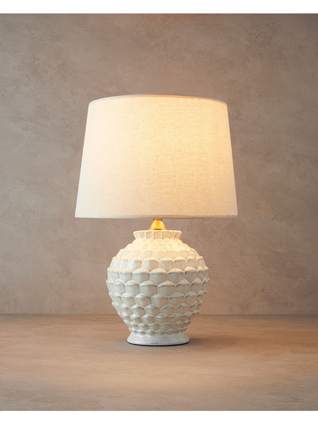 Eldora Porselen Abajur Gri-1