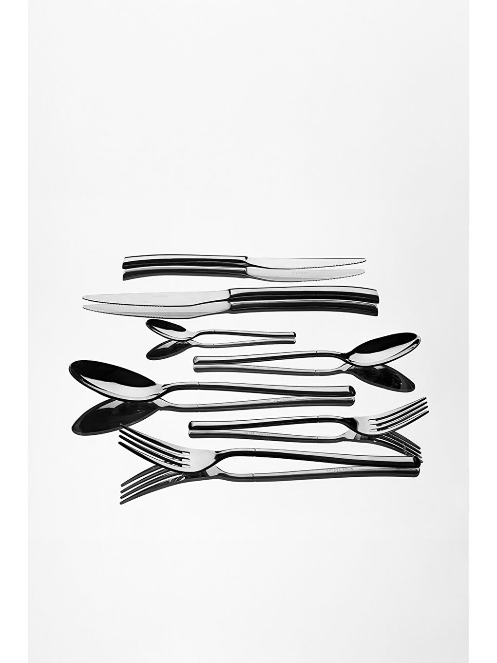 Gri Elegance Sade 12 Kişilik 84 Parça Deri Kutulu Çatal Kaşık Bıçak Takımı-2