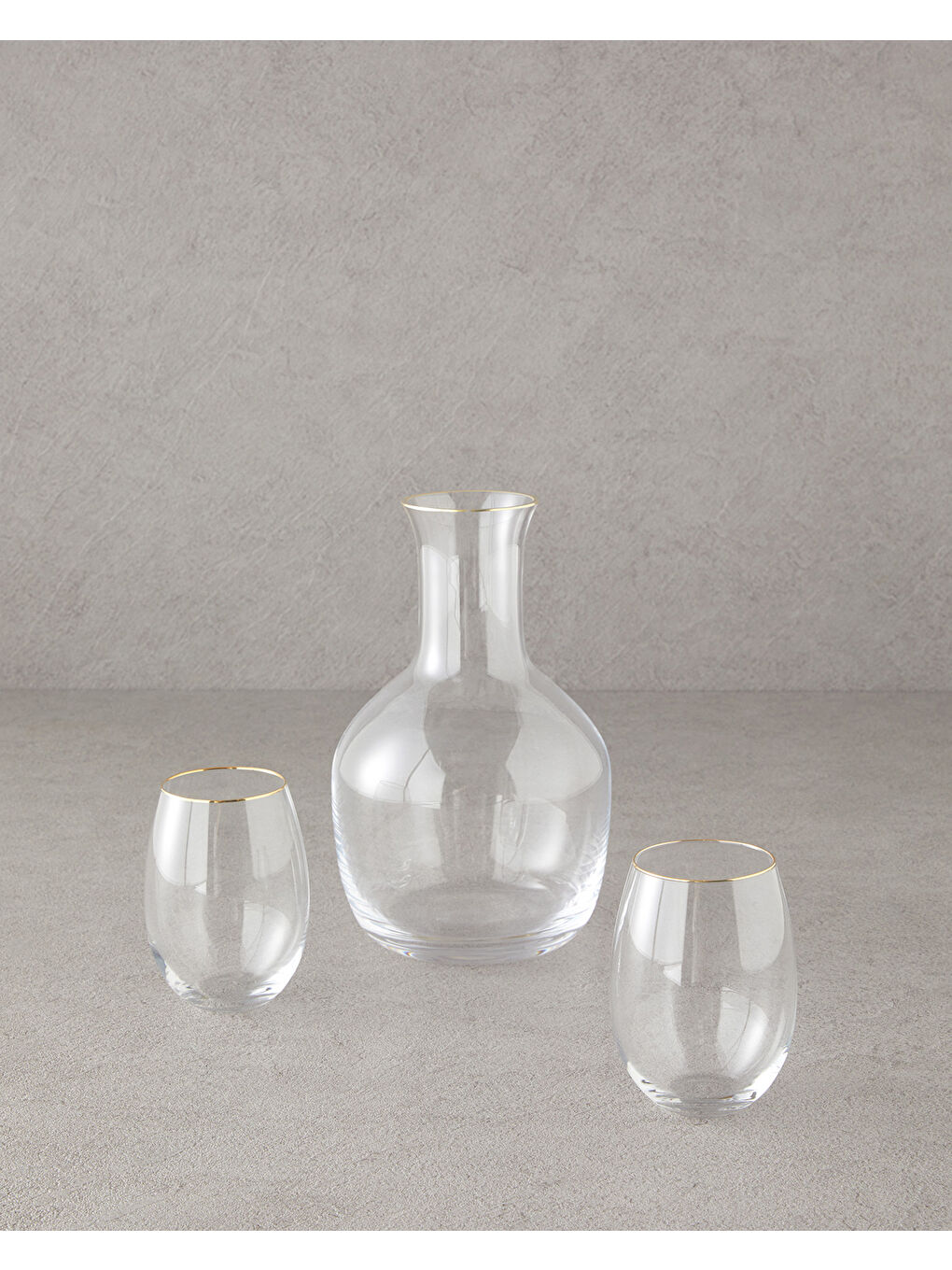 English Home Sari Starry Cam 3 Parça Karaf 350 Ml + 1800 Ml Gold
