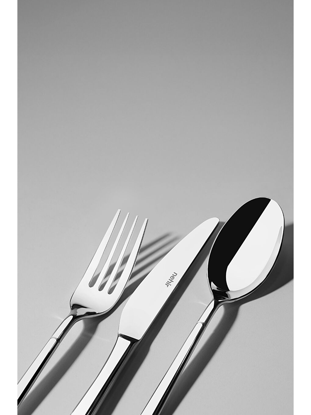 Gri Elegance Sade 12 Kişilik 84 Parça Deri Kutulu Çatal Kaşık Bıçak Takımı-5