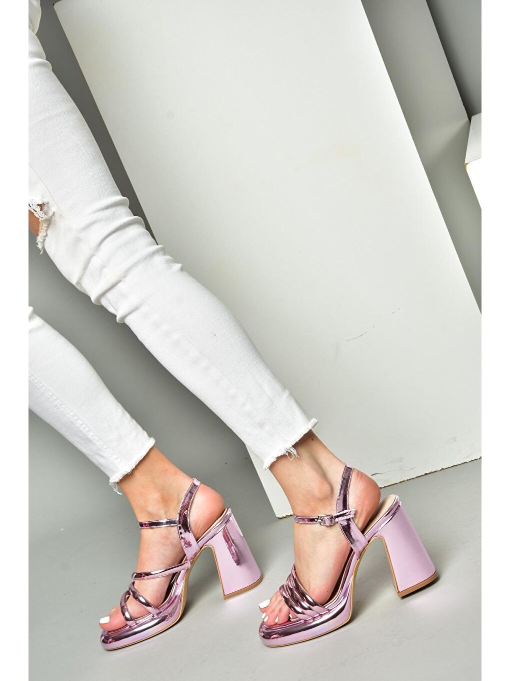 S5690202 Pembe Kadın Topuklu Ayakkabı-5