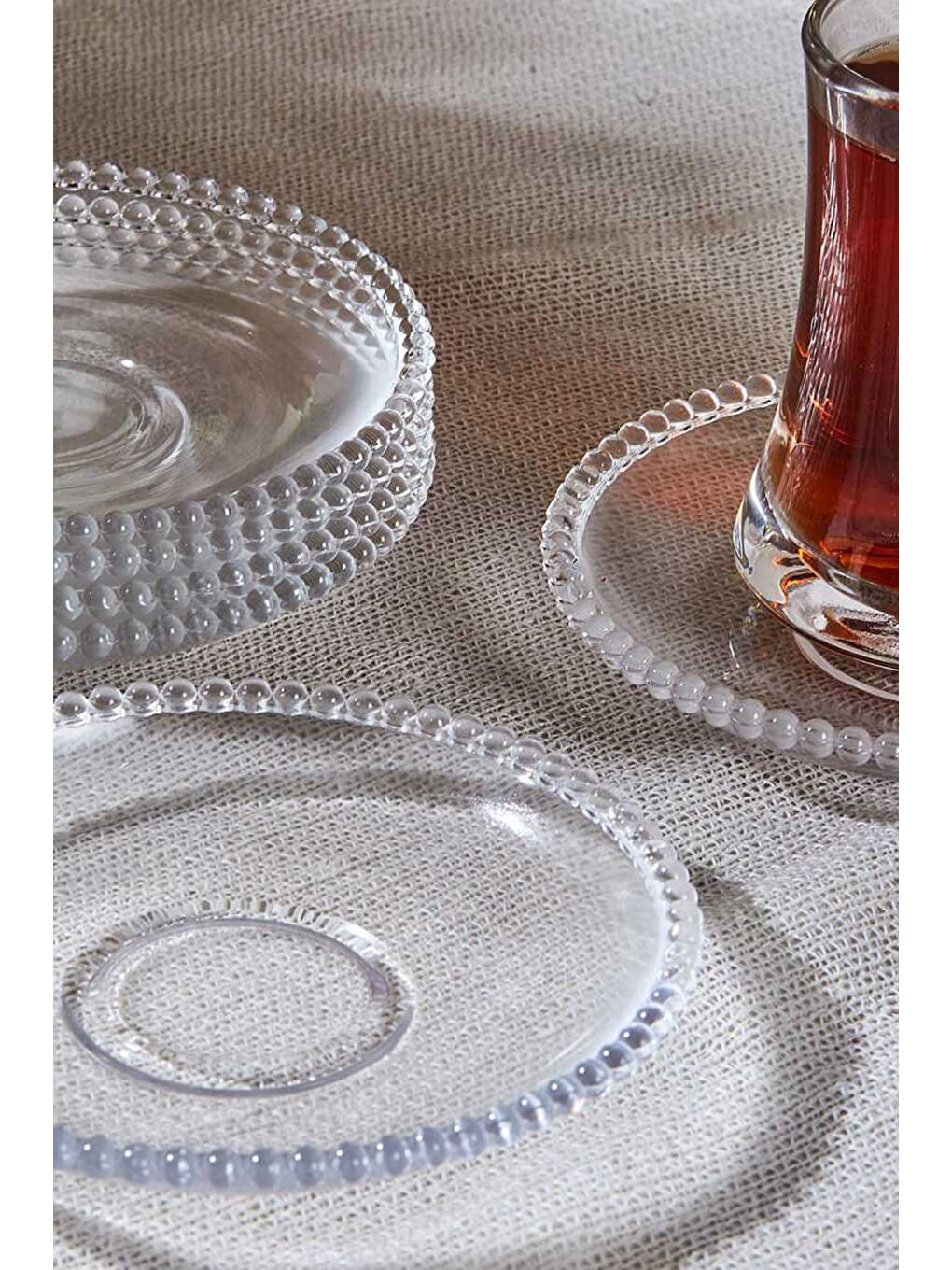 Porsima Renksiz Girona 6'lı Cam Çay Tabağı Dayanıklı Cam Çay Tabağı 11,5cm Tabak Bardak Altı - 2