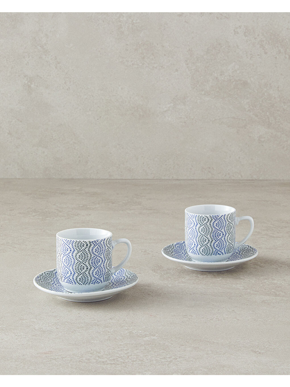 Conner Porselen Kahve Fincan Takımı 4 Parça 2 Kişilik Mavi-Yeşil