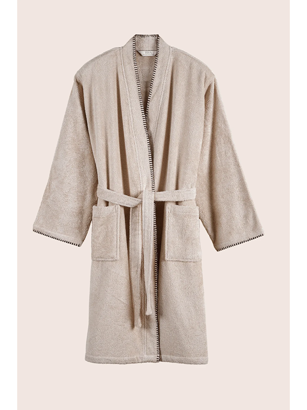 Shadow %100 Pamuk Kadın Bornoz Bej
