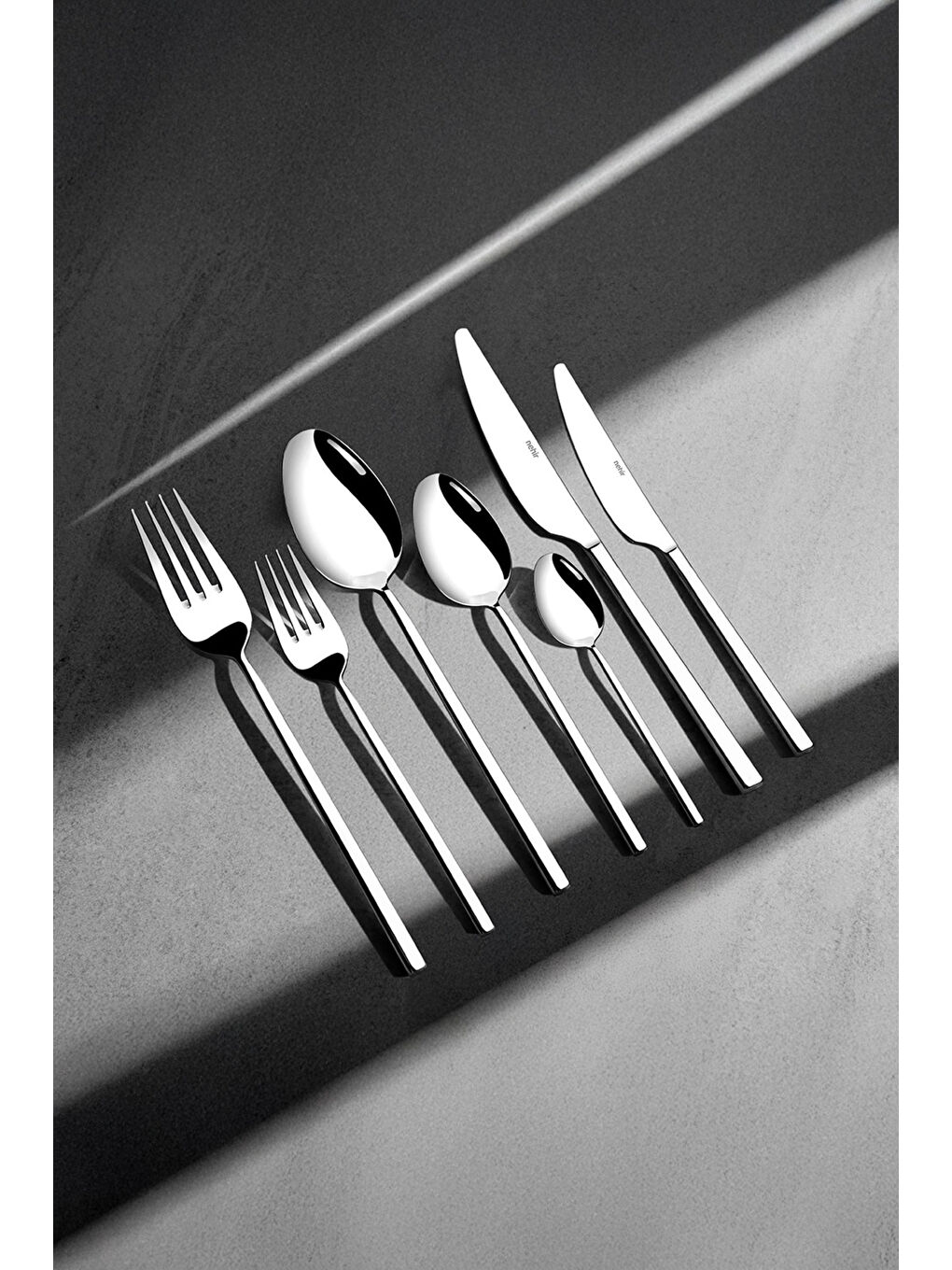 Gri Gloria Sade 12 Kişilik 84 Parça Deri Kutulu Çatal Kaşık Bıçak Takımı-1