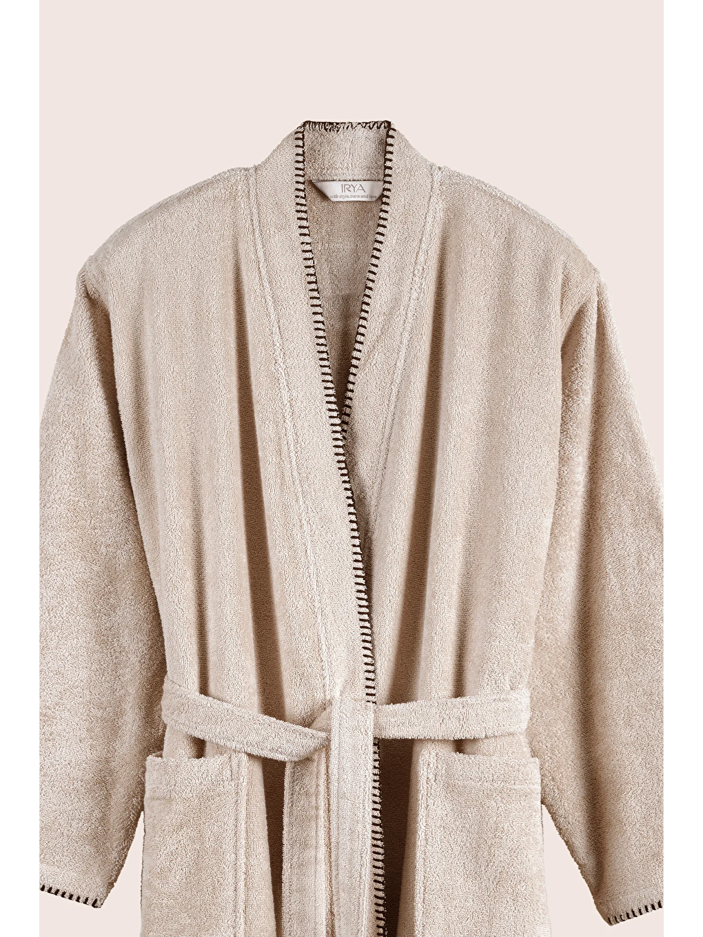 Shadow %100 Pamuk Kadın Bornoz Bej-1