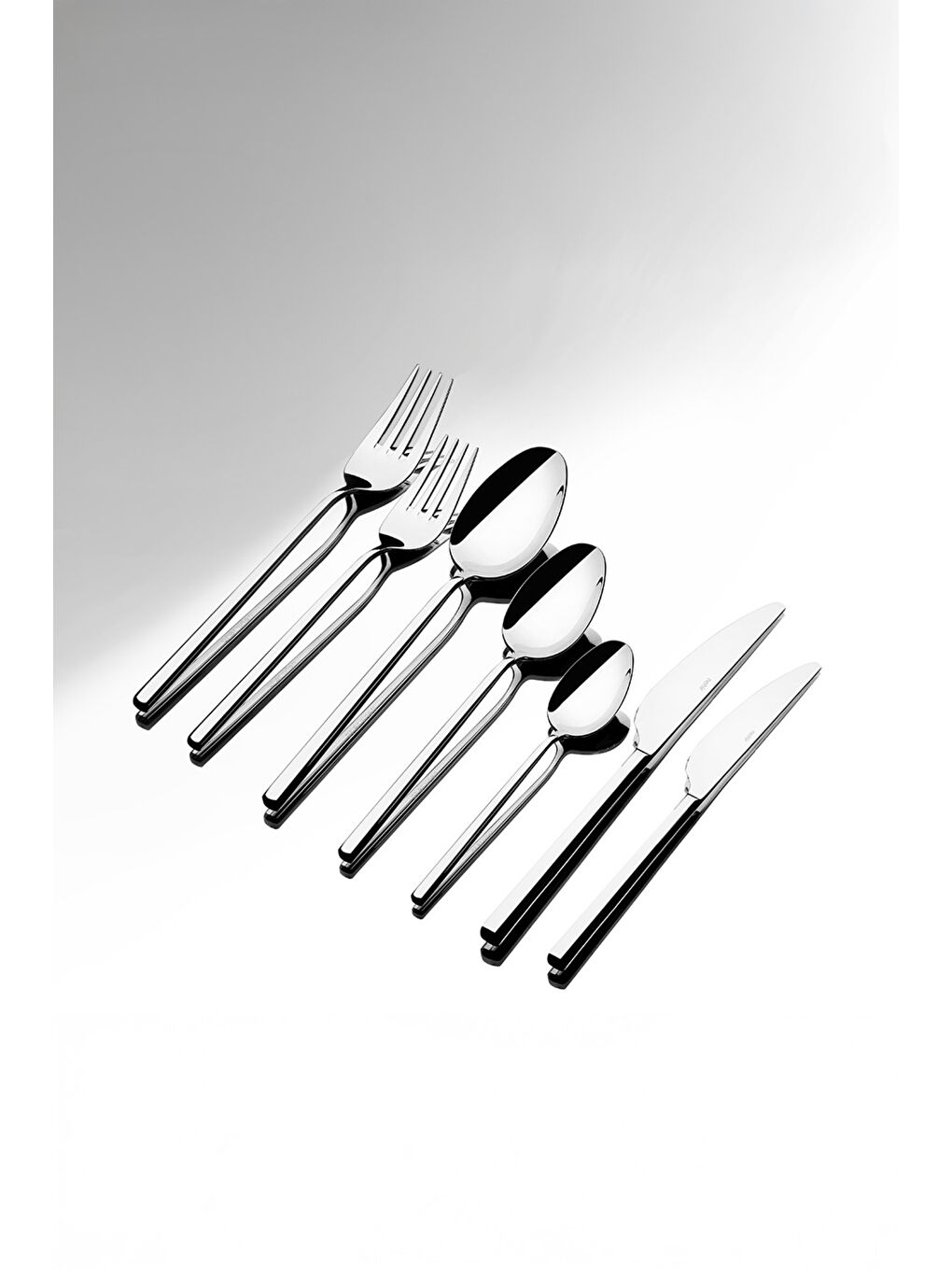 Gri Gloria Sade 12 Kişilik 84 Parça Deri Kutulu Çatal Kaşık Bıçak Takımı-2