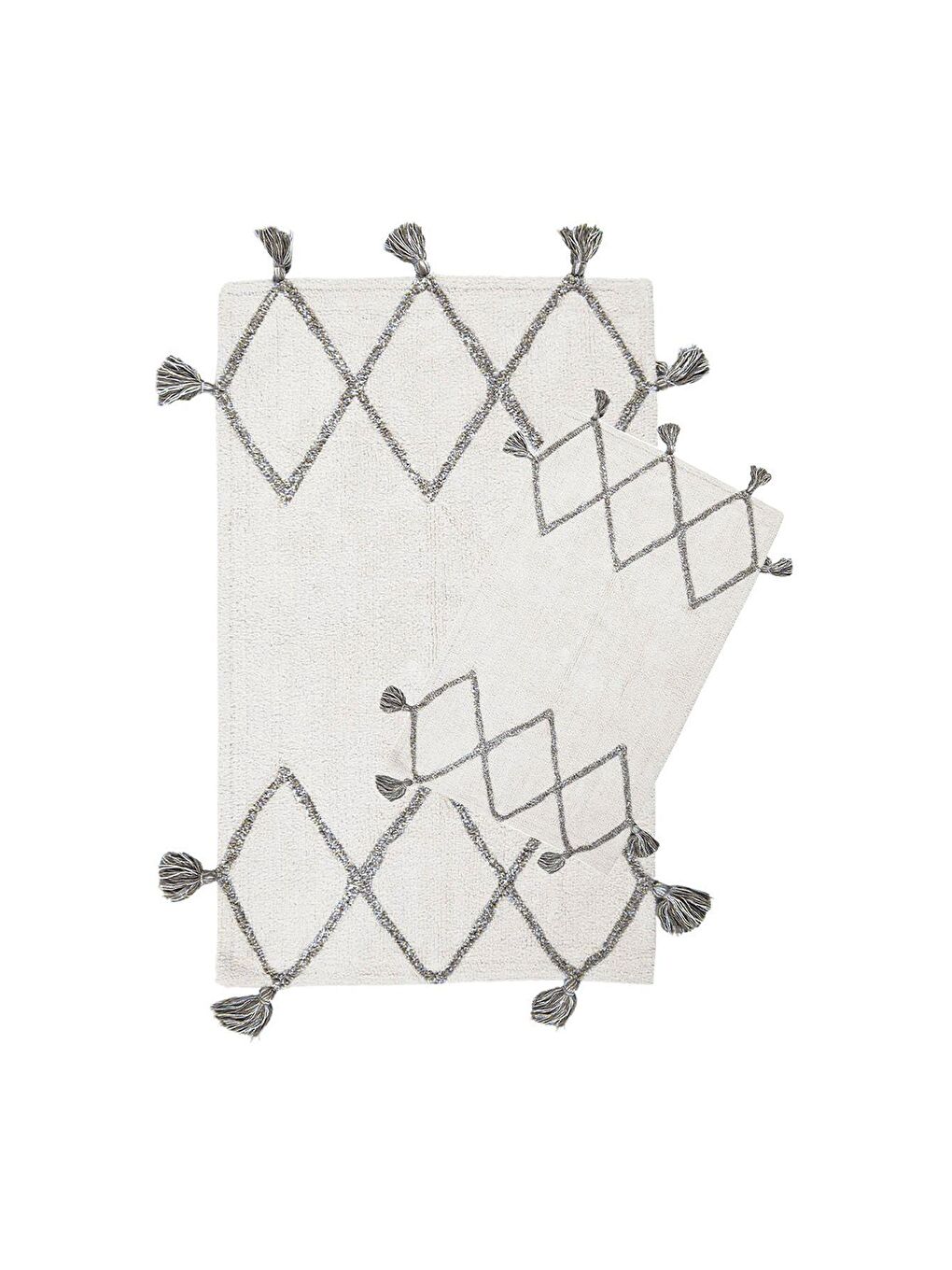 Agnes %100 Pamuk Banyo Paspası 2'li Ekru 40x60 60x90-1