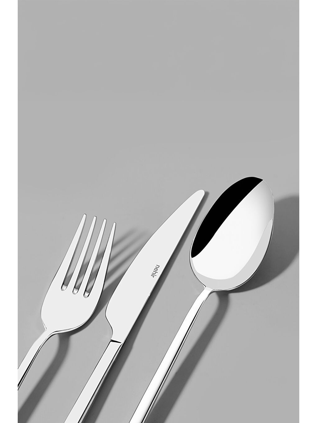 Gri Gloria Sade 12 Kişilik 84 Parça Deri Kutulu Çatal Kaşık Bıçak Takımı-6