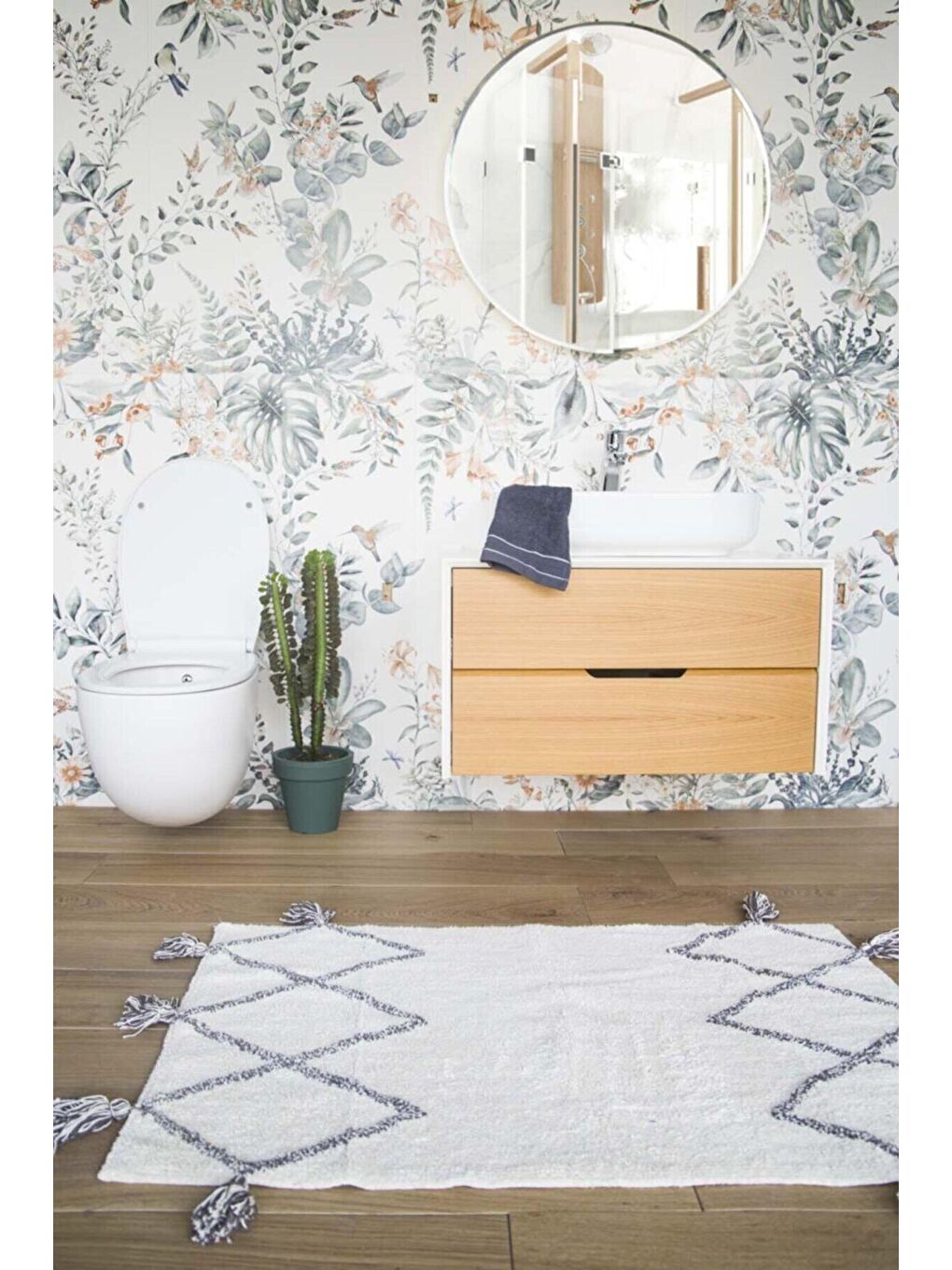 Agnes %100 Pamuk Banyo Paspası 2'li Ekru 40x60 60x90-2