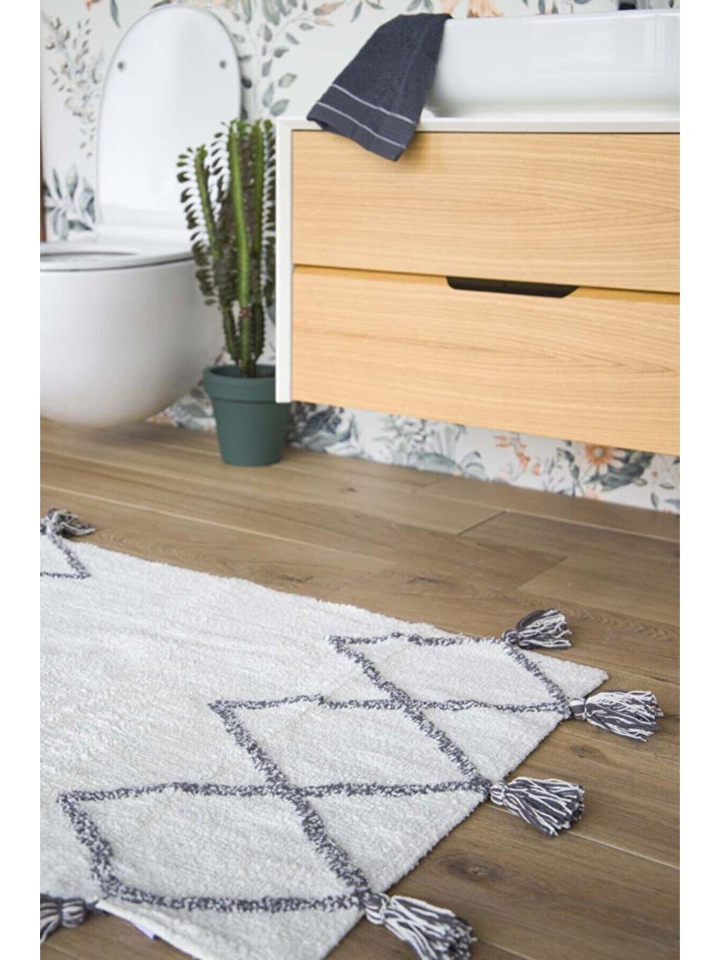 Agnes %100 Pamuk Banyo Paspası 2'li Ekru 40x60 60x90-3