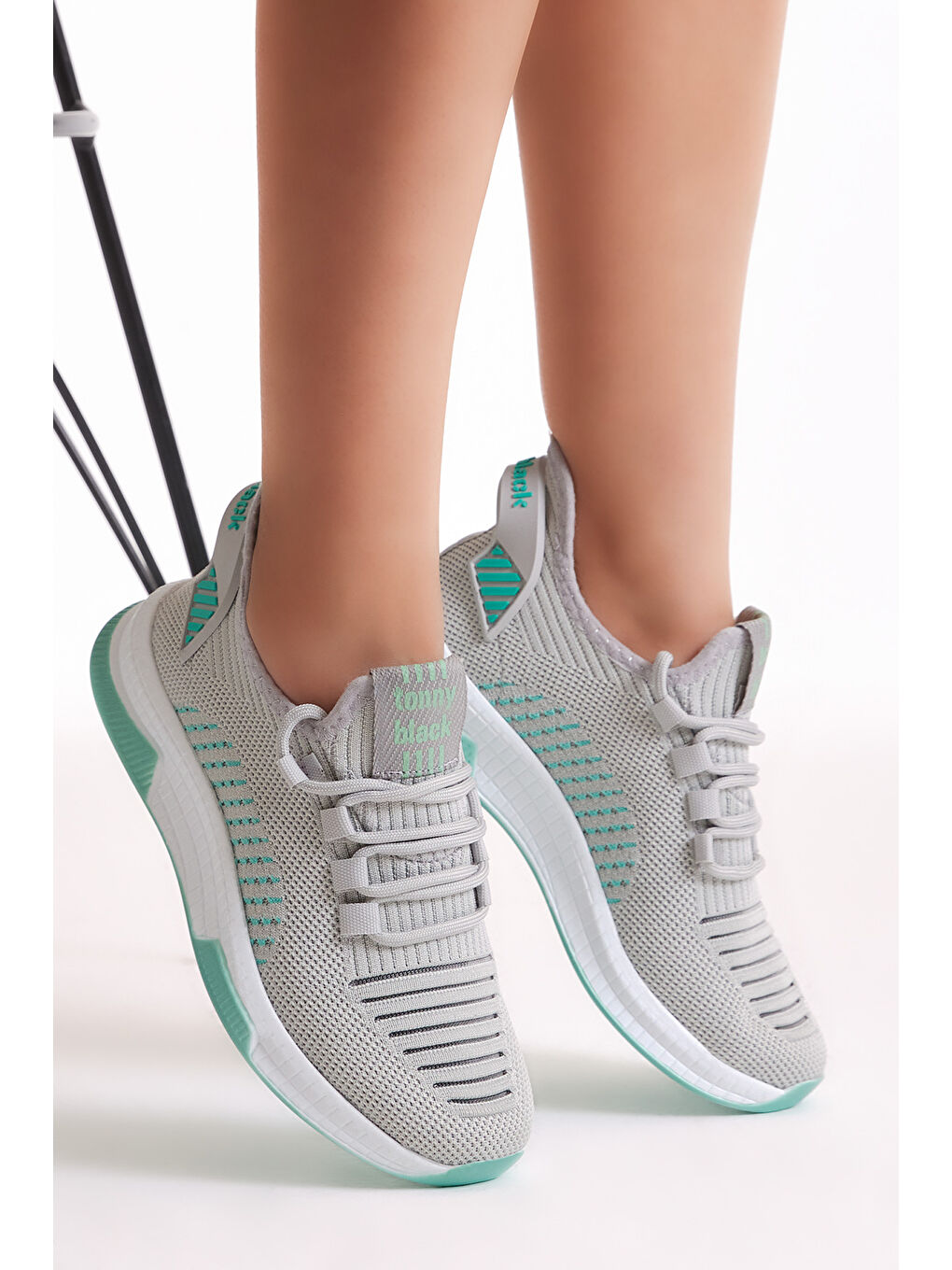 Unisex Gri Poli Taban Tekstil Kumaş Bağcıklı Spor Ayakkabı-1