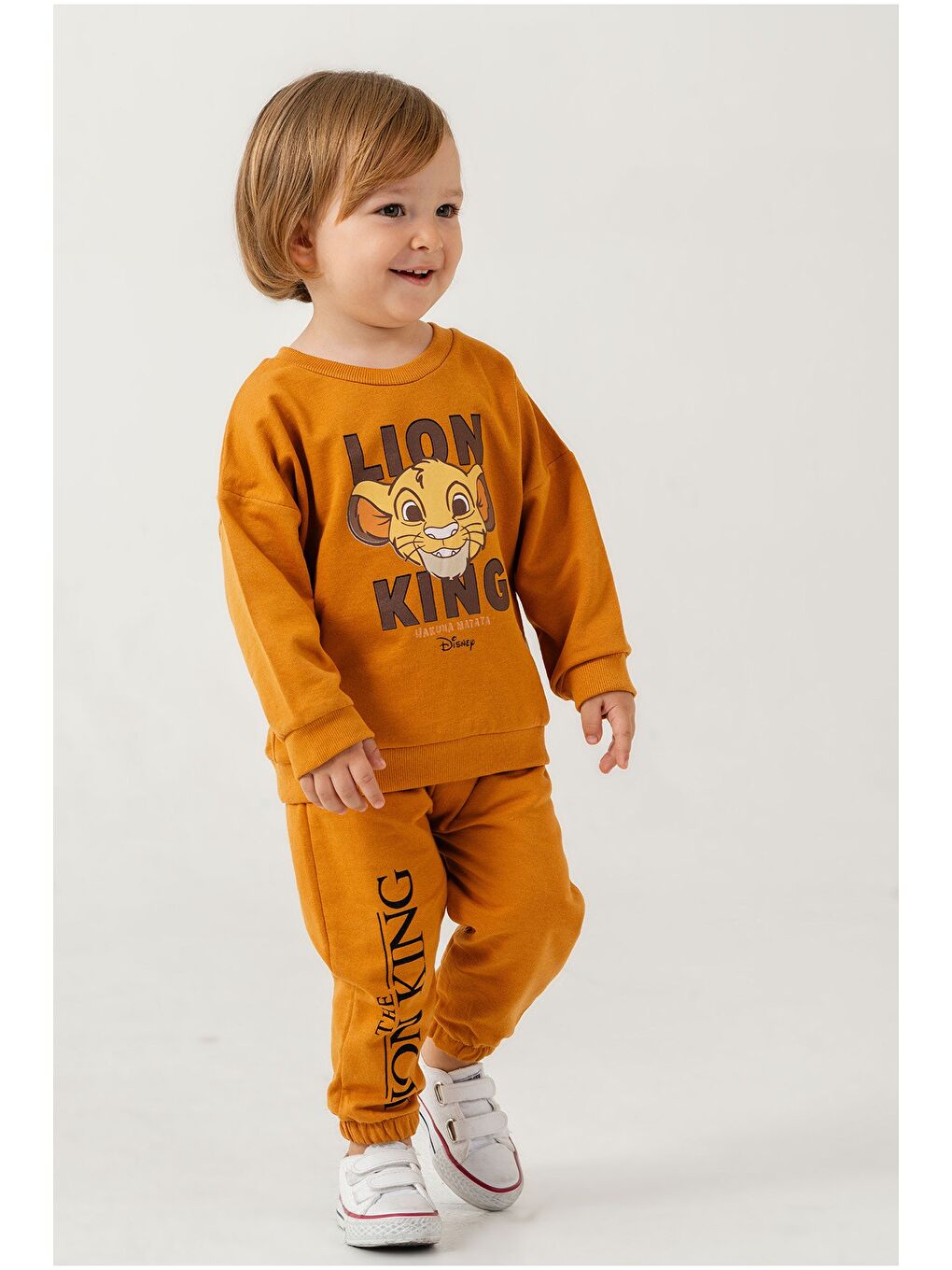 Turuncu Erkek Bebek The Lion King Baskılı Mevsimlik Eşofman Takımı-2