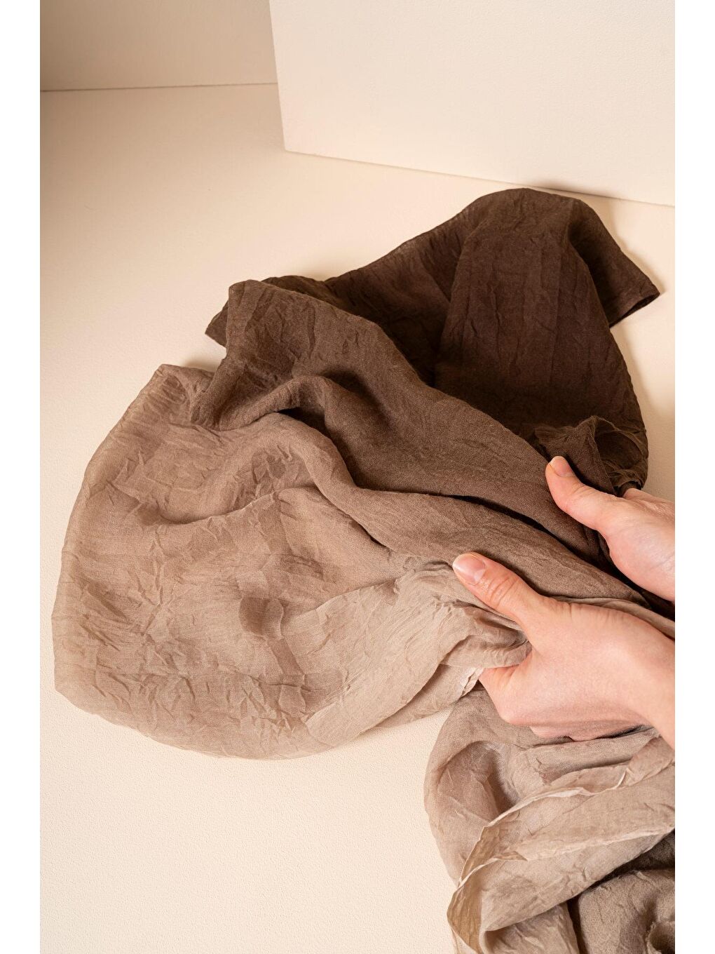 Kahverengi Kadın Degrade Konfor Şal-2