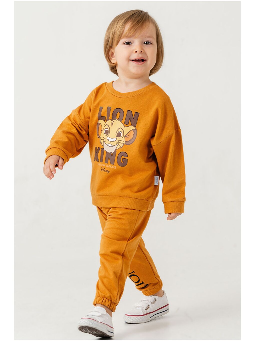 Turuncu Erkek Bebek The Lion King Baskılı Mevsimlik Eşofman Takımı-4