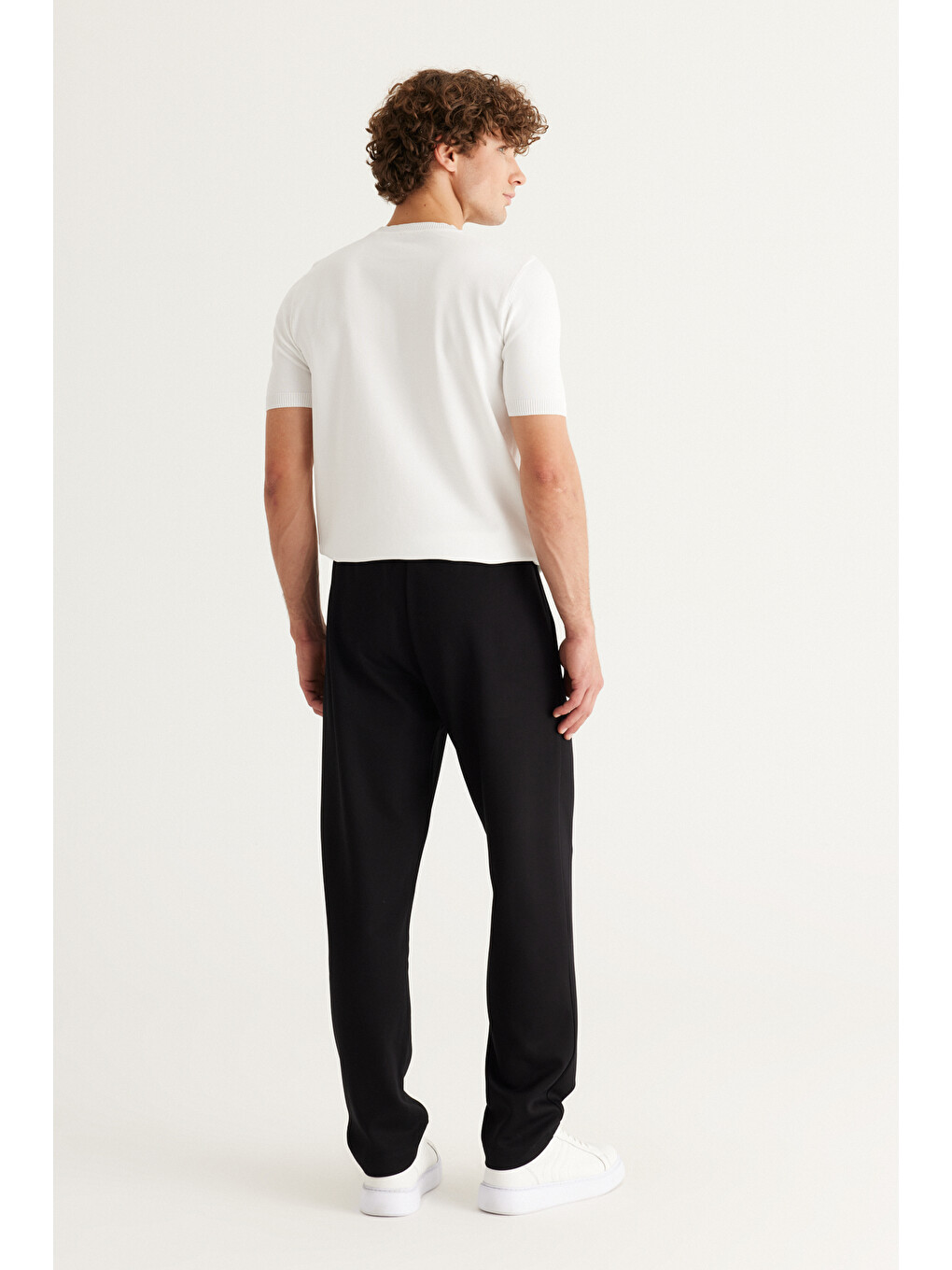 Erkek Siyah Oversize Bol Kesim Desenli Pantolon-5