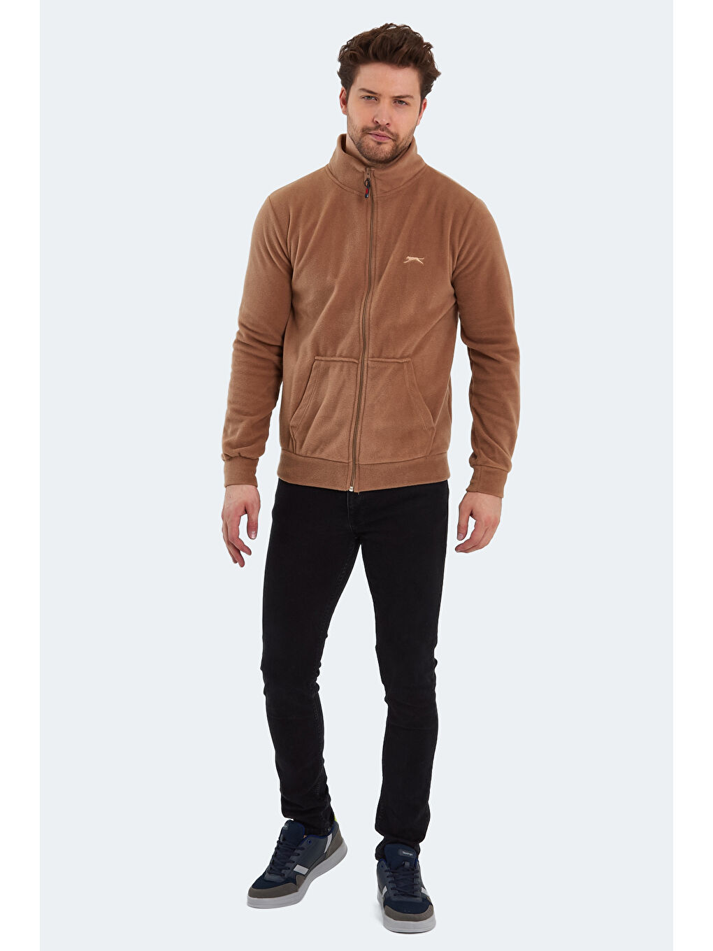 Kahverengi SANSA  Fermuarlı Sweatshirt Açık Kahve-6