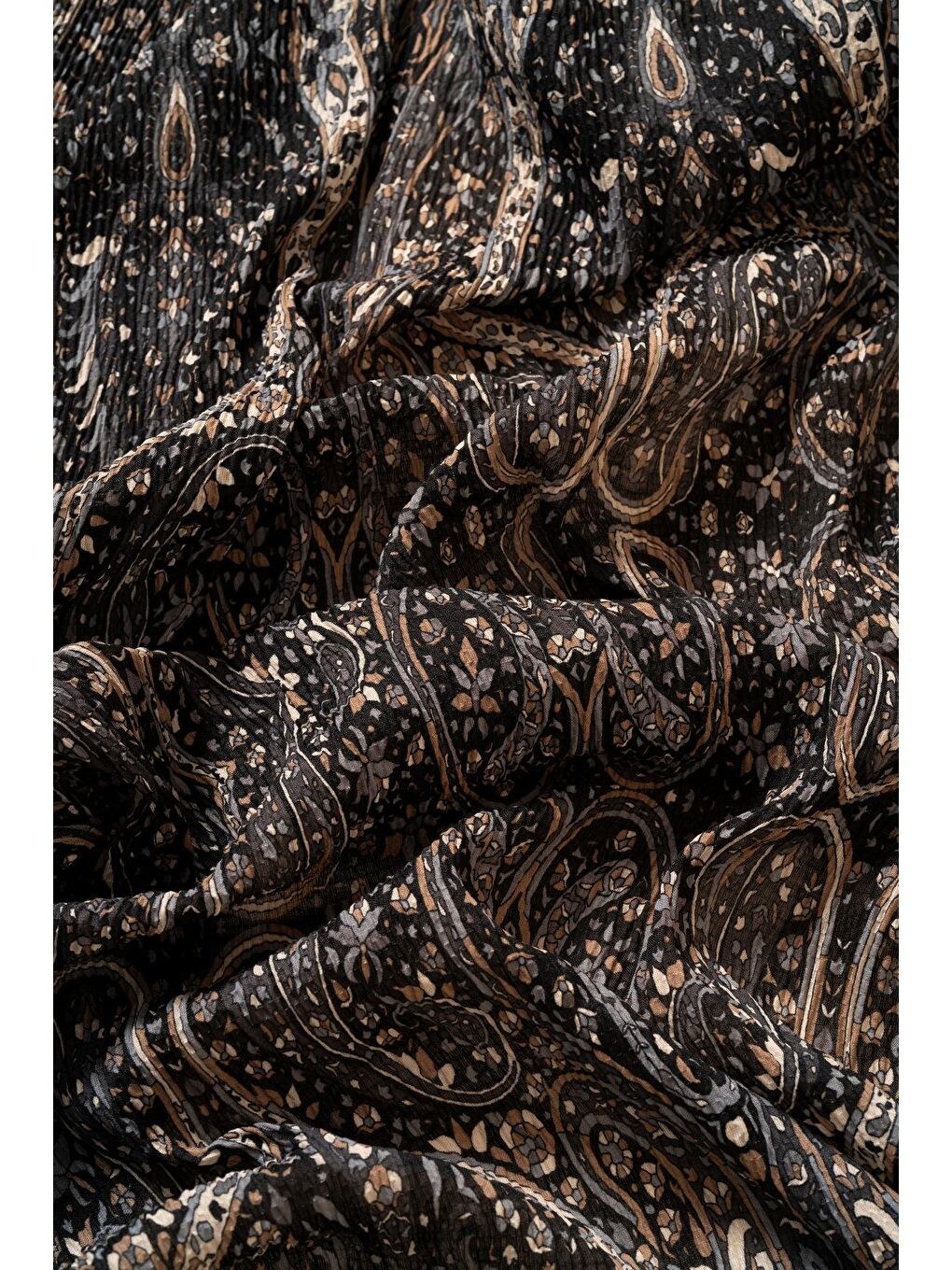 Antrasit Kadın Etnik Desen Bürümcük Şal-1