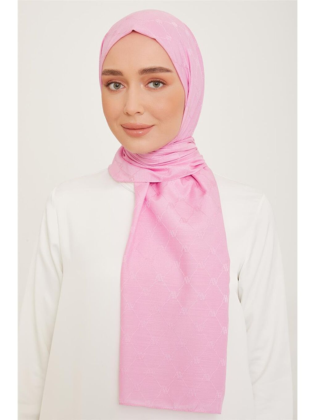 ARMİNE Pembe Trend Monogram Şal 1 3199