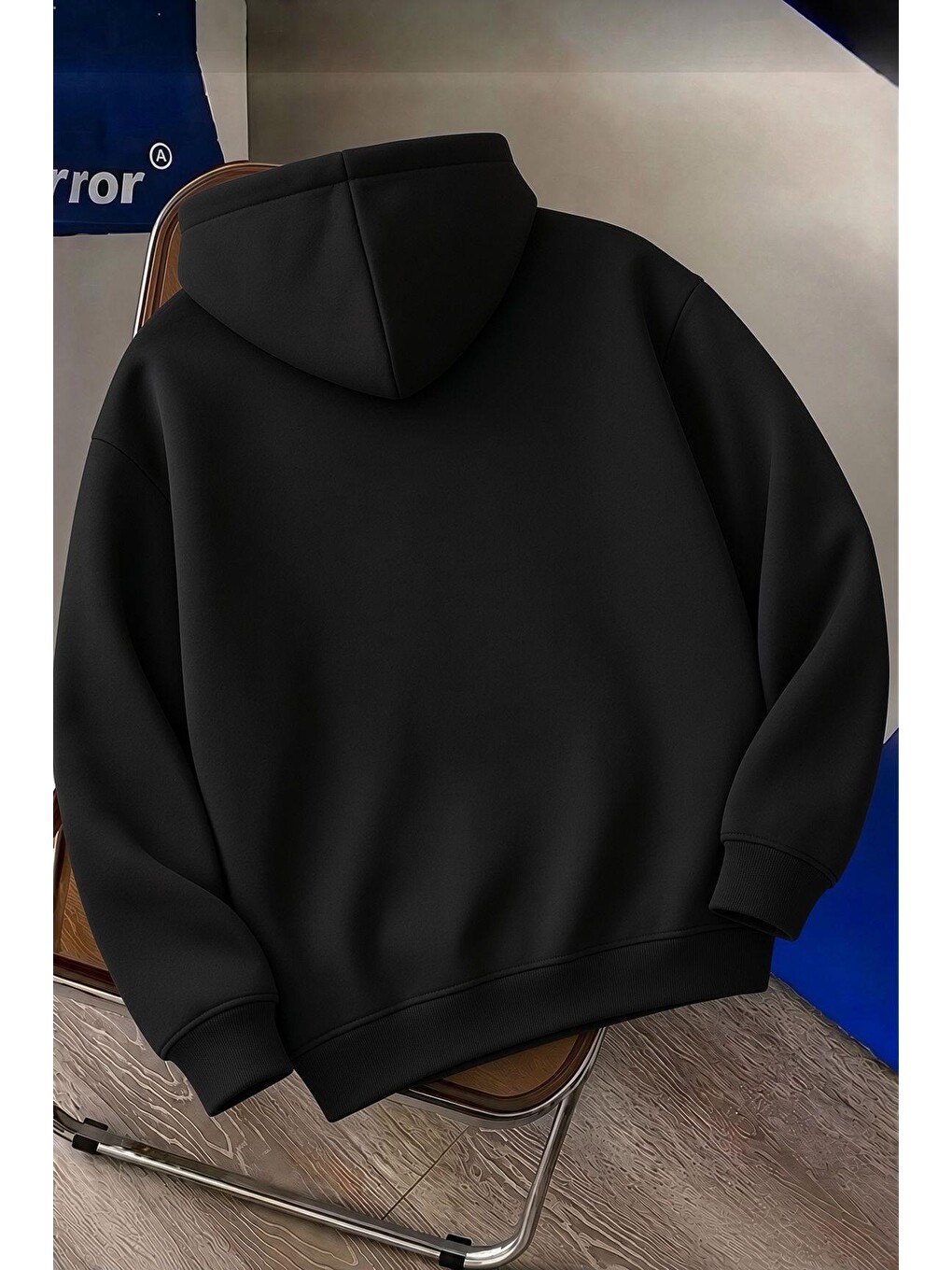 Siyah Sw Life Design Minimalist İllüstrasyon Baskılı Unisex Kapüşonlu Sweatshirt-büyük Beden Seçenekli-1