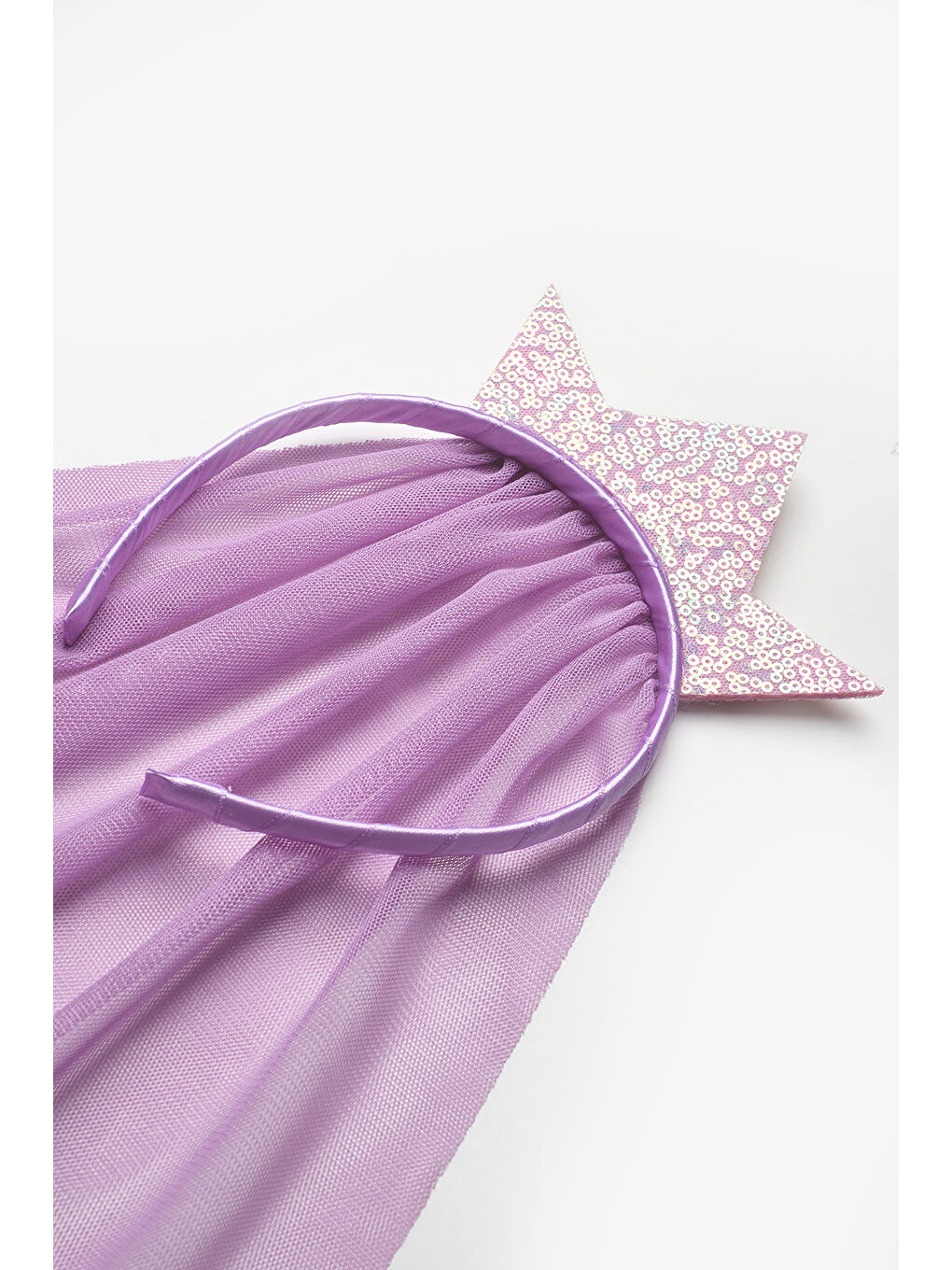 Lila Tül Detaylı Kraliçe Figürlü Kız Çocuk Taç-1