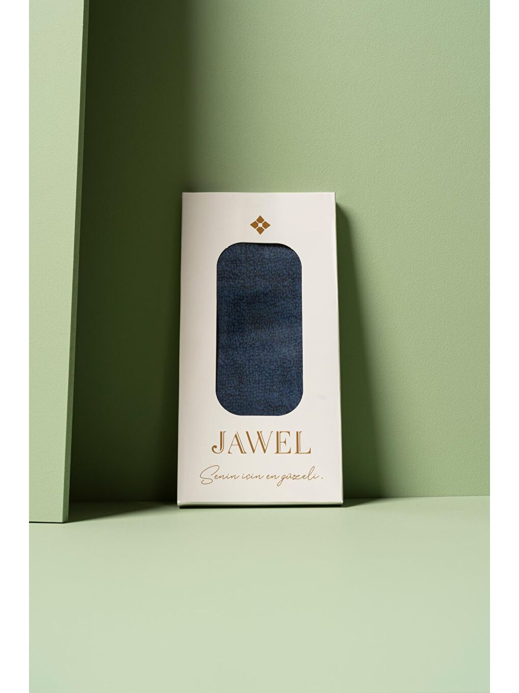 Lacivert Kadın Parlak Pamuksu Eşarp-1