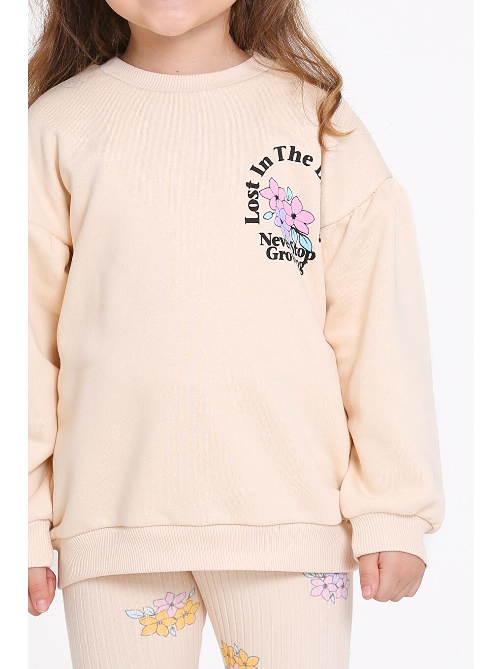 Kız Çocuk Bej Lost In The Dreams Baskı 1-5 Yaş Takım - 23274-2-3