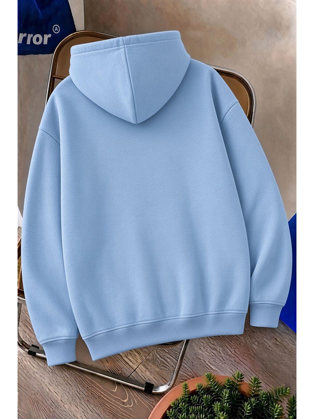 Turkuaz Sw Life Design Minimalist İllüstrasyon Baskılı Unisex Kapüşonlu Sweatshirt-büyük Beden Seçenekli-1