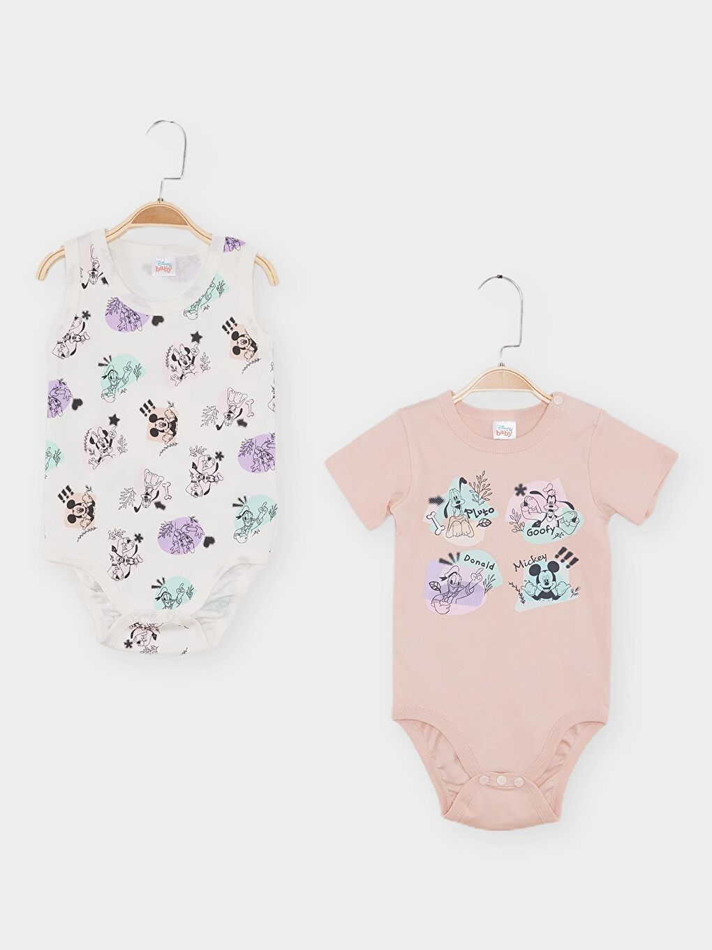 Ekru Minnie Mouse Lisanslı Kız Bebek 2'Li Body 21784