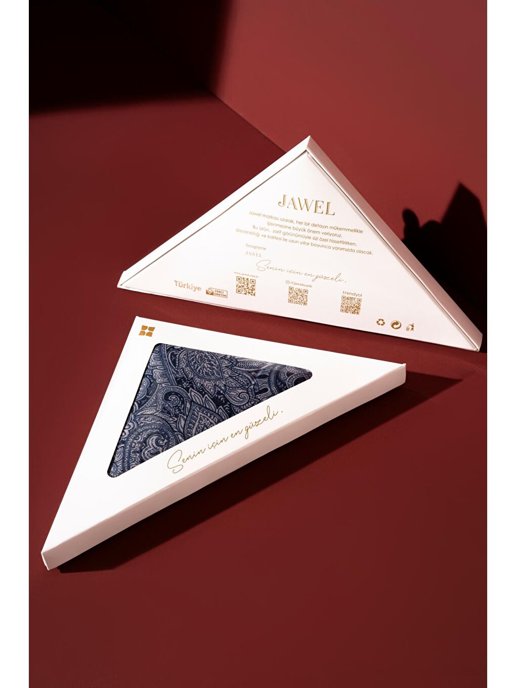 İndigo Kadın Etnik Desen Soft Eşarp Hattena-1