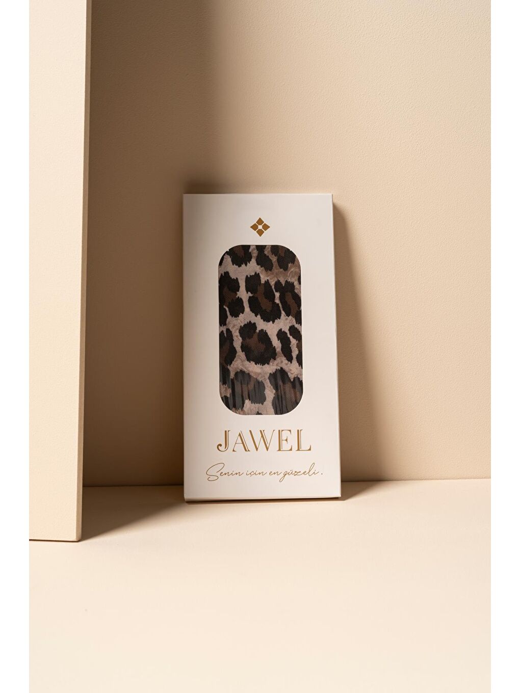 Kahverengi Kadın Leopar Desen Soft Şal-1