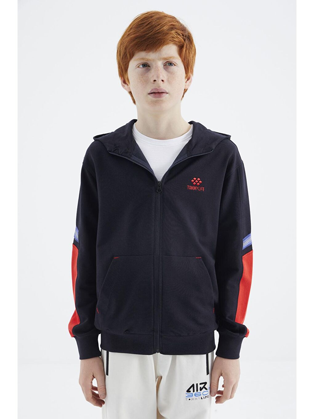 TOMMYLIFE Lacivert Fermuarlı Erkek Çocuk Sweatshirt - 11180 - 1