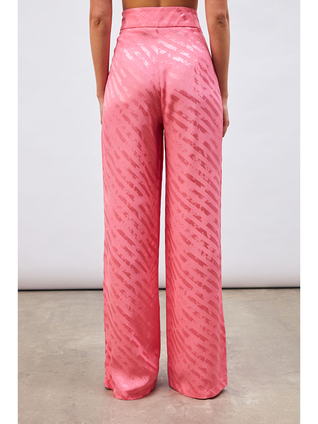 Desenli Salaş Pantolon - Pembe-2