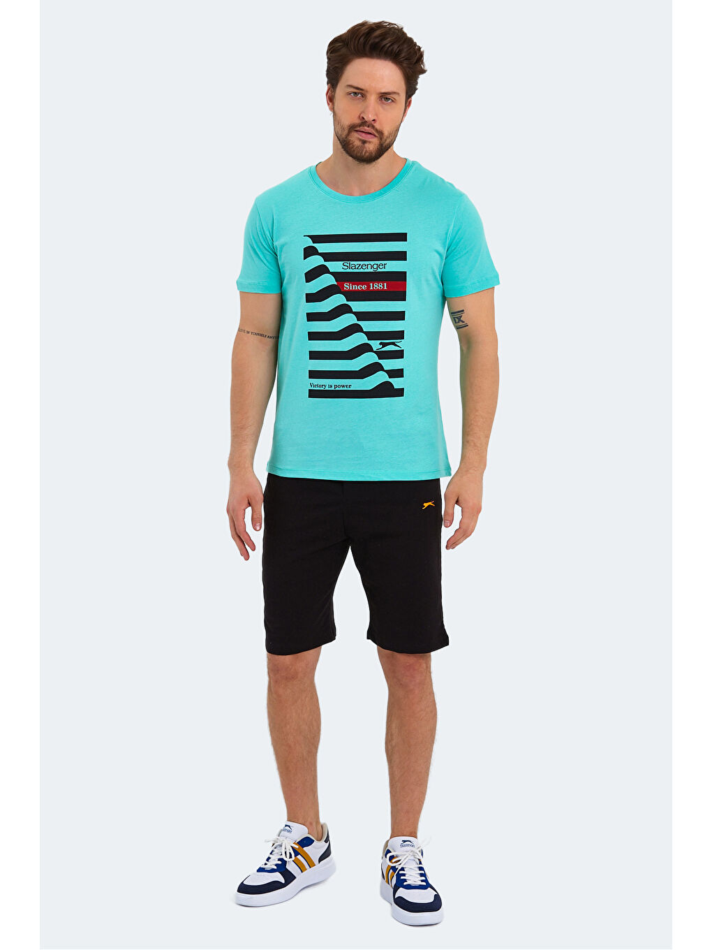 Yeşil KATELL Erkek %100 Pamuk Tişört Nane-6