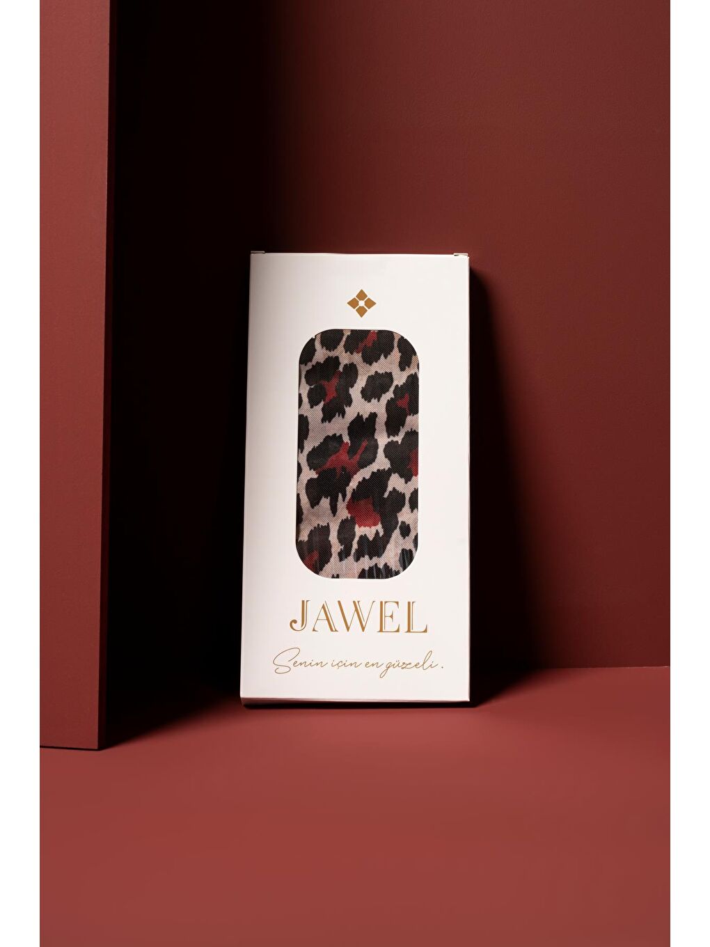 Bordo Kadın Leopar Desen Soft Şal-1