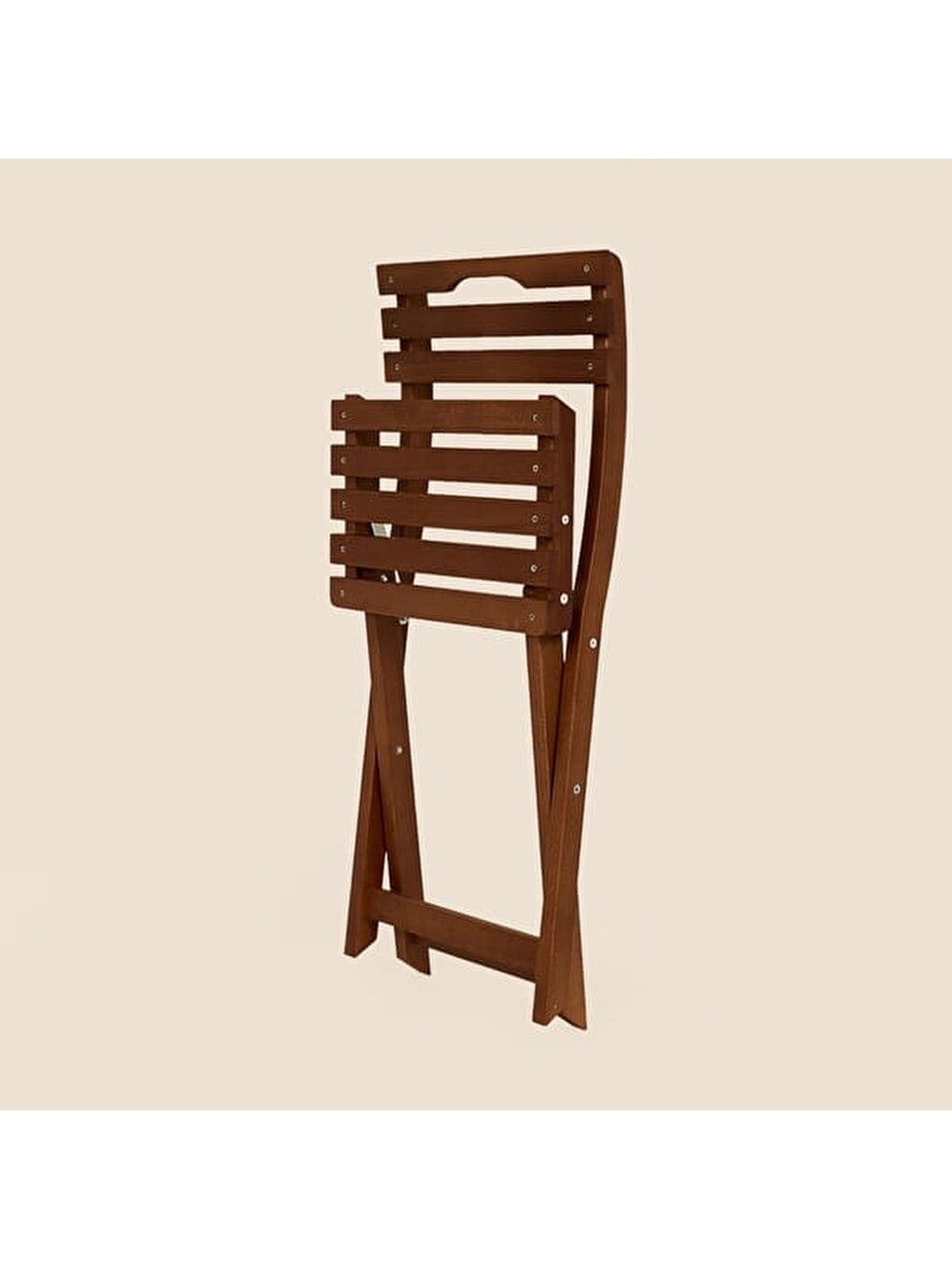 Kahverengi Katlanır Bistro Sandalye - Ceviz-1
