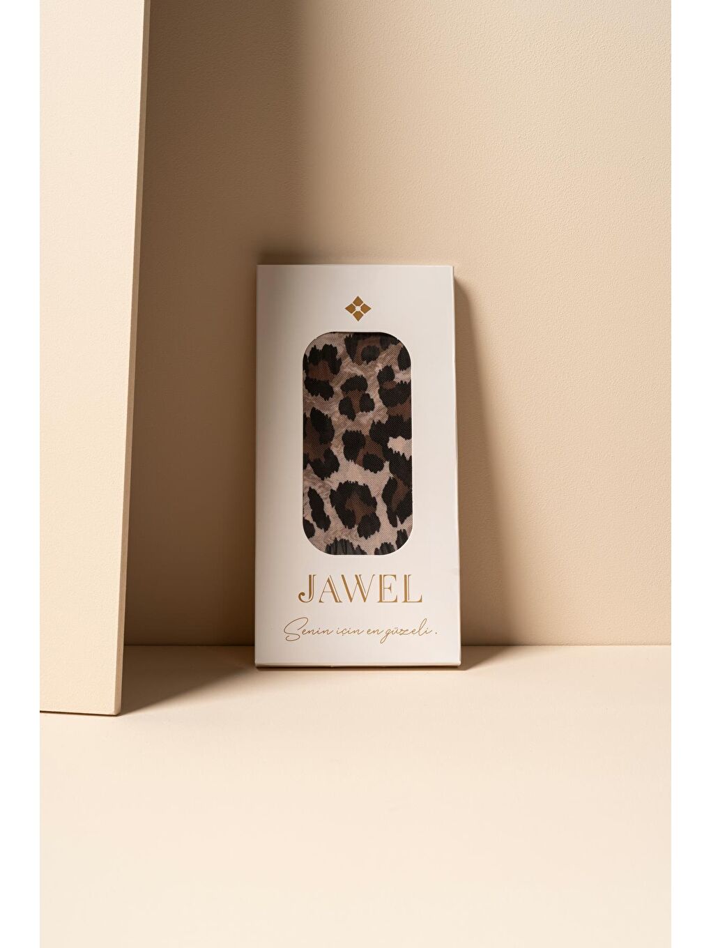 Kahverengi Kadın Leopar Desen Soft Şal-1