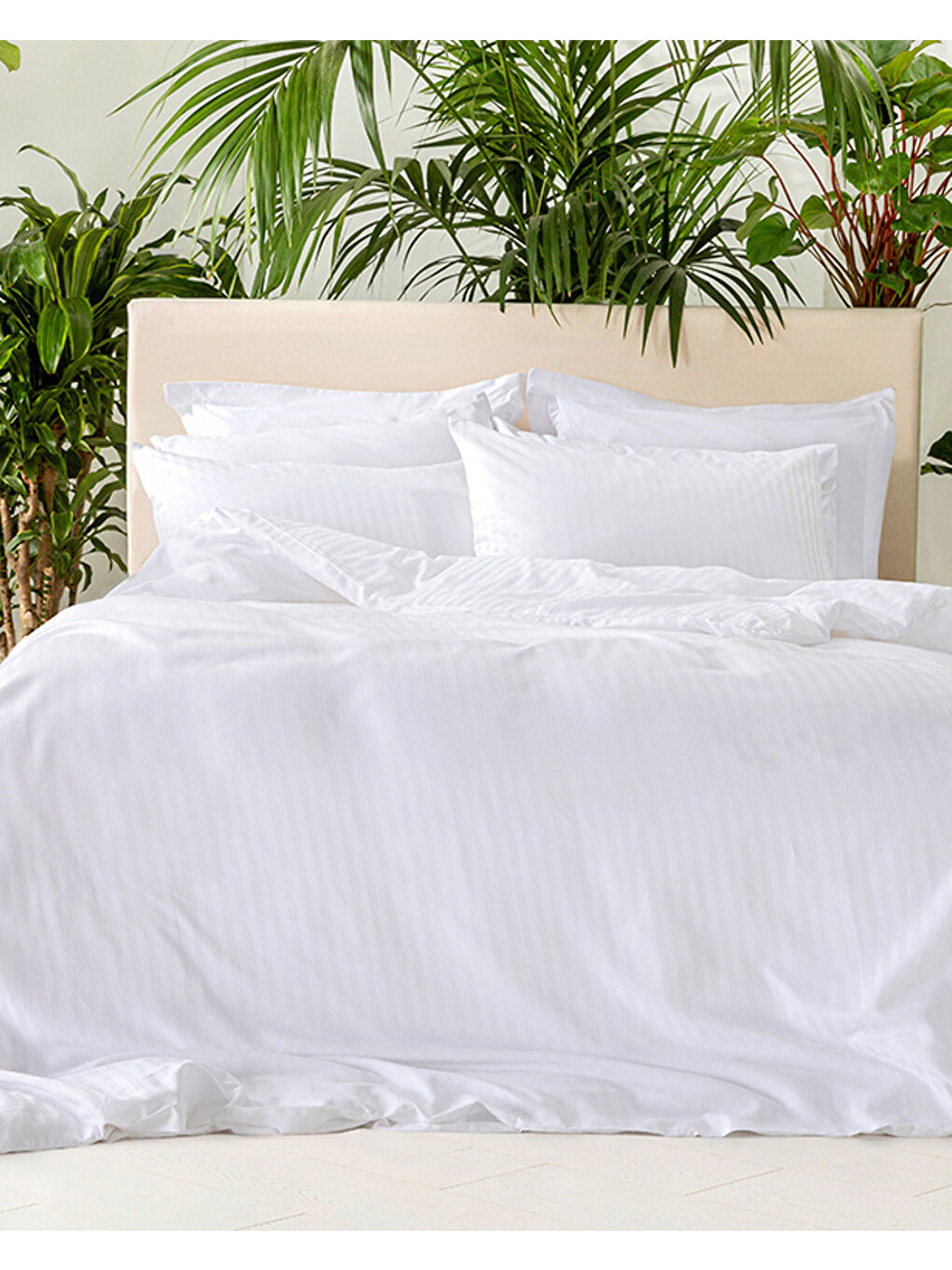 Crystal İpeksi Twill Çift Kişilik Nevresim Takımı 200x220 cm Beyaz