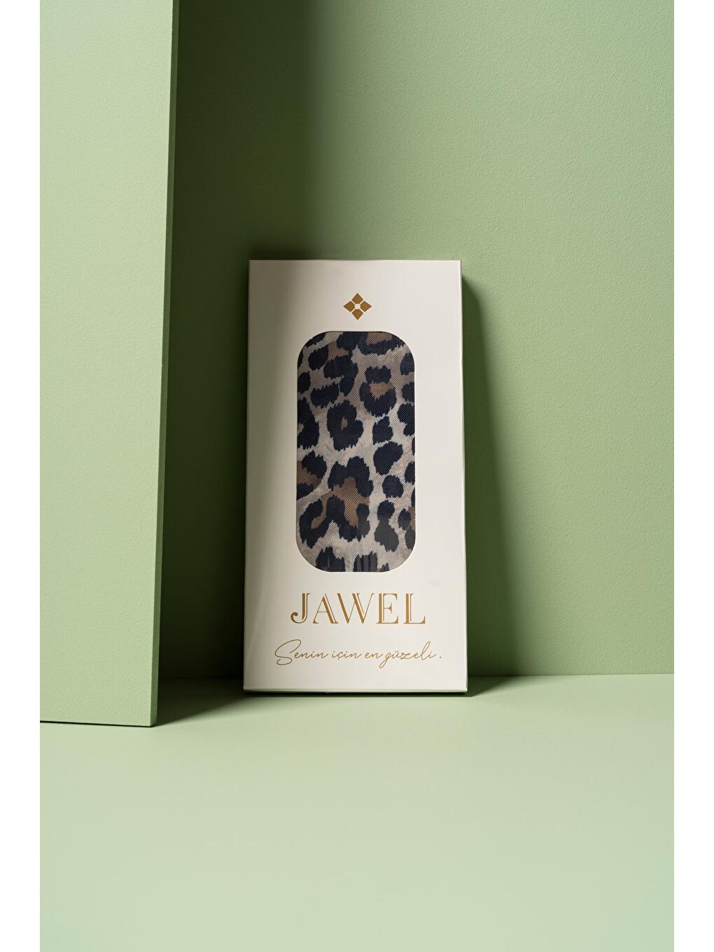 Lacivert Kadın Leopar Desen Soft Şal-1