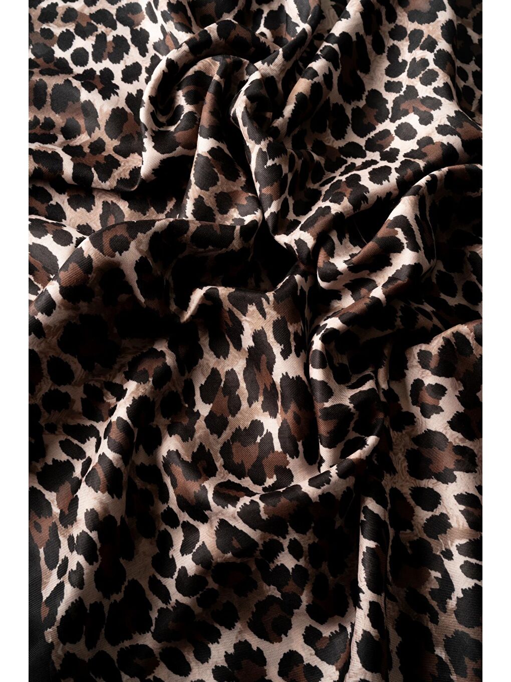 Kahverengi Kadın Leopar Desen Soft Şal-2