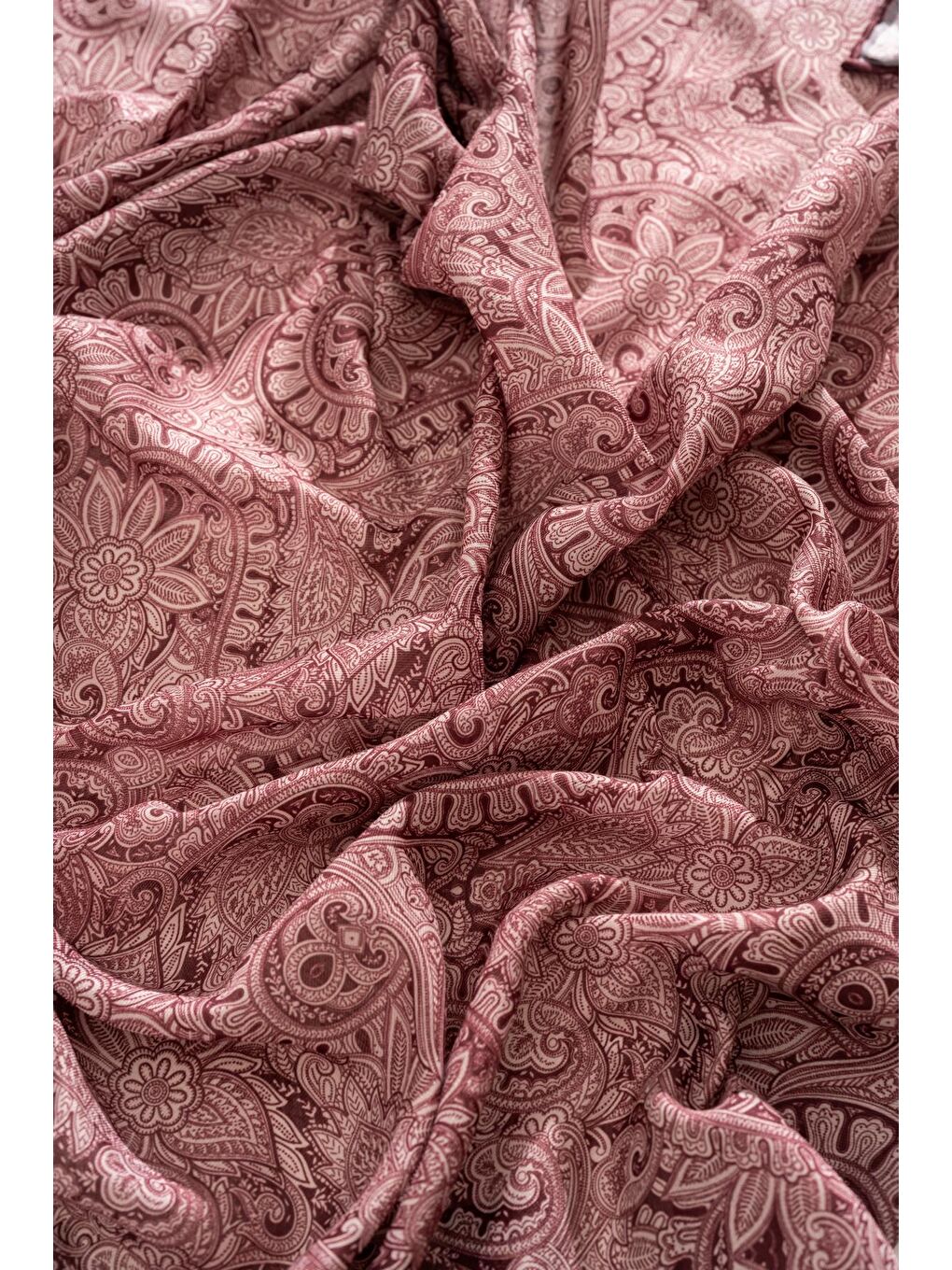 Bordo Kadın Etnik Desen Soft Eşarp Hattena-2