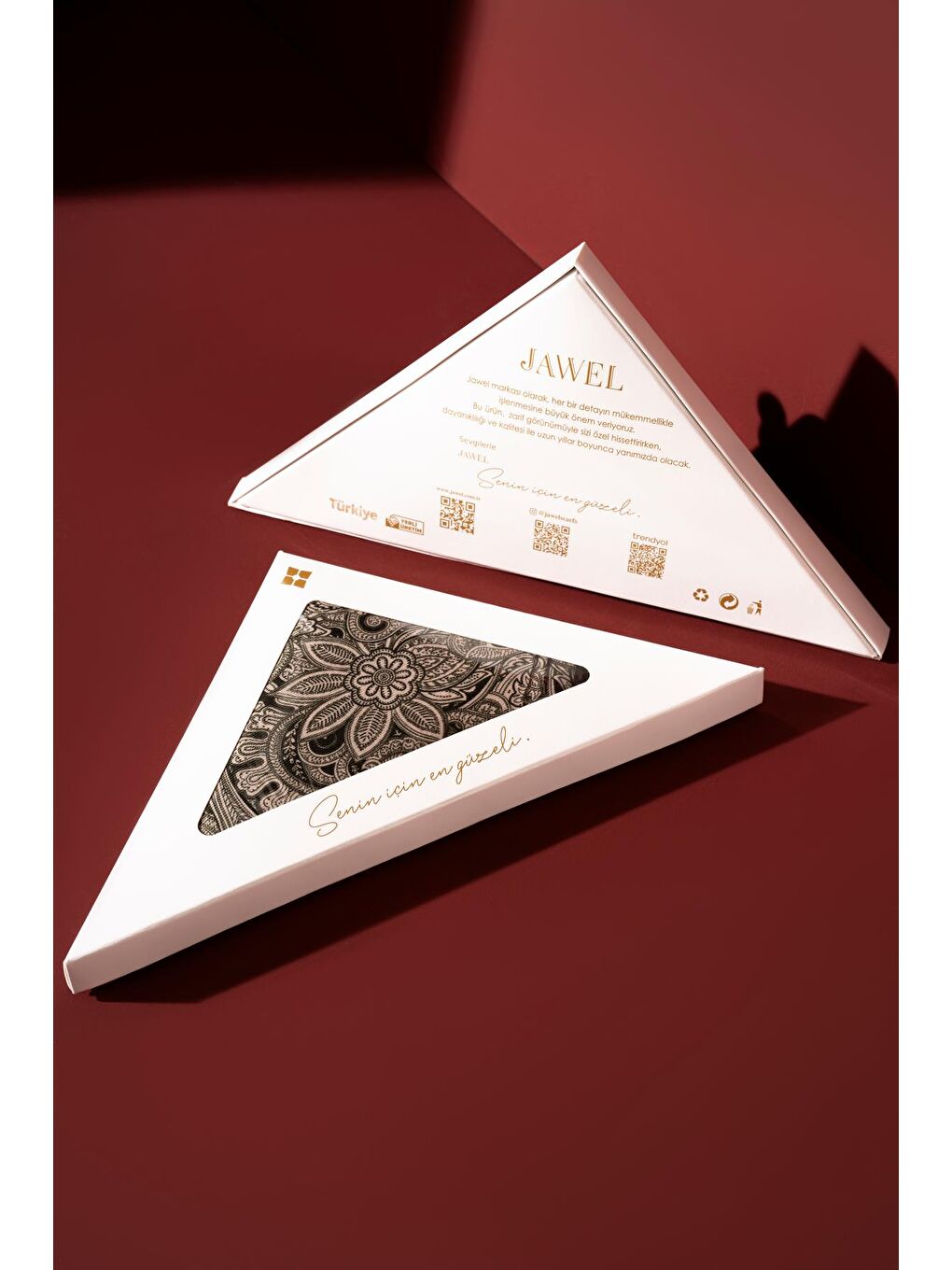 Haki Kadın Etnik Desen Soft Eşarp Hattena-1