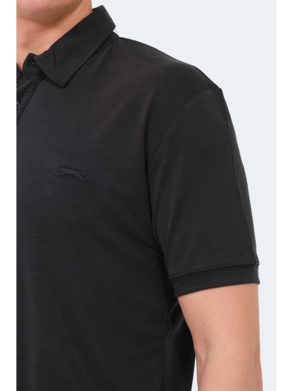 SLAZENGER Siyah Polo Yaka Kısa Kollu Erkek Tişört - 4