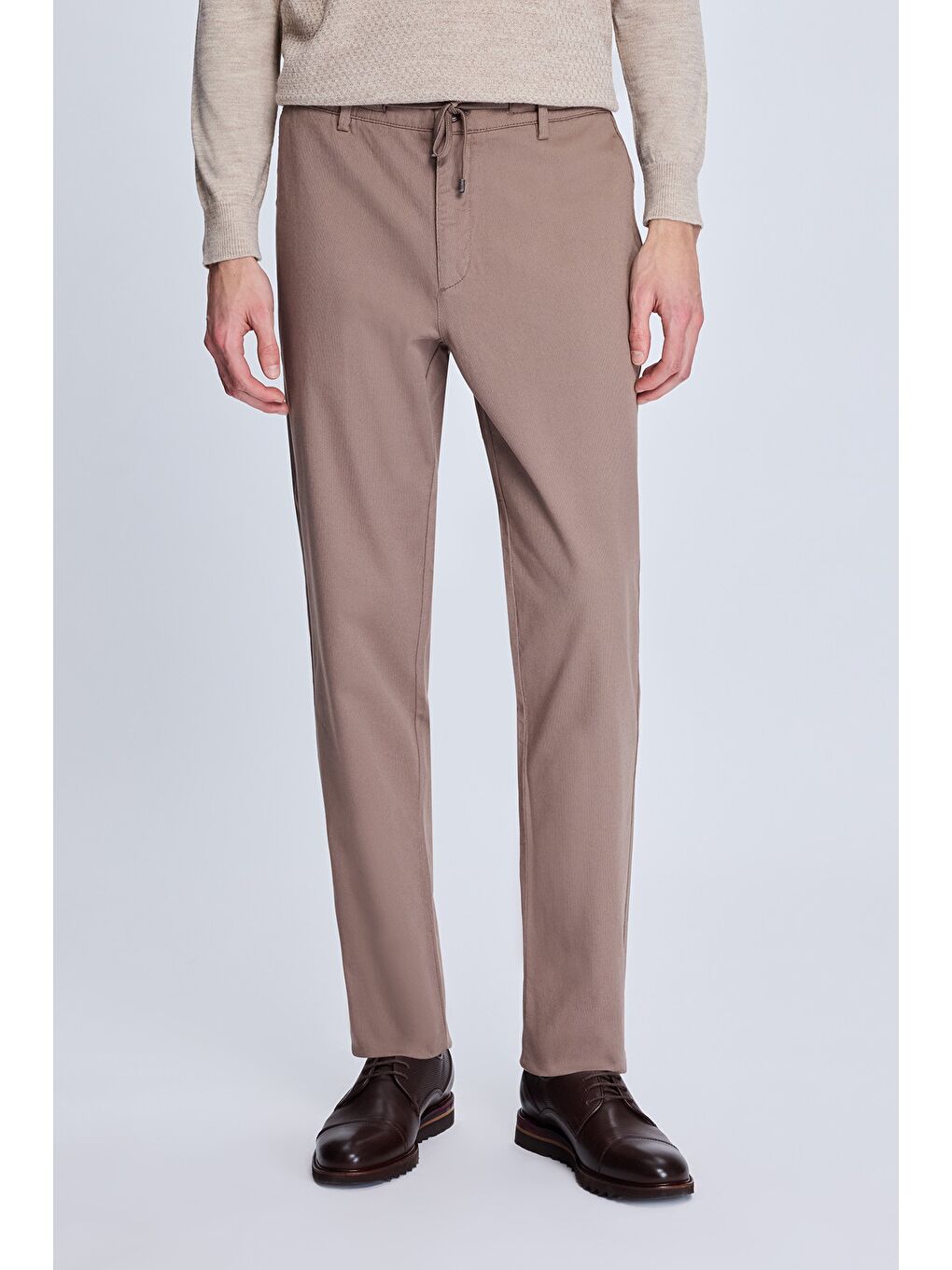 Bej Vizon Dinamik Fit Yandan Cepli Casual Jogger Pantolon